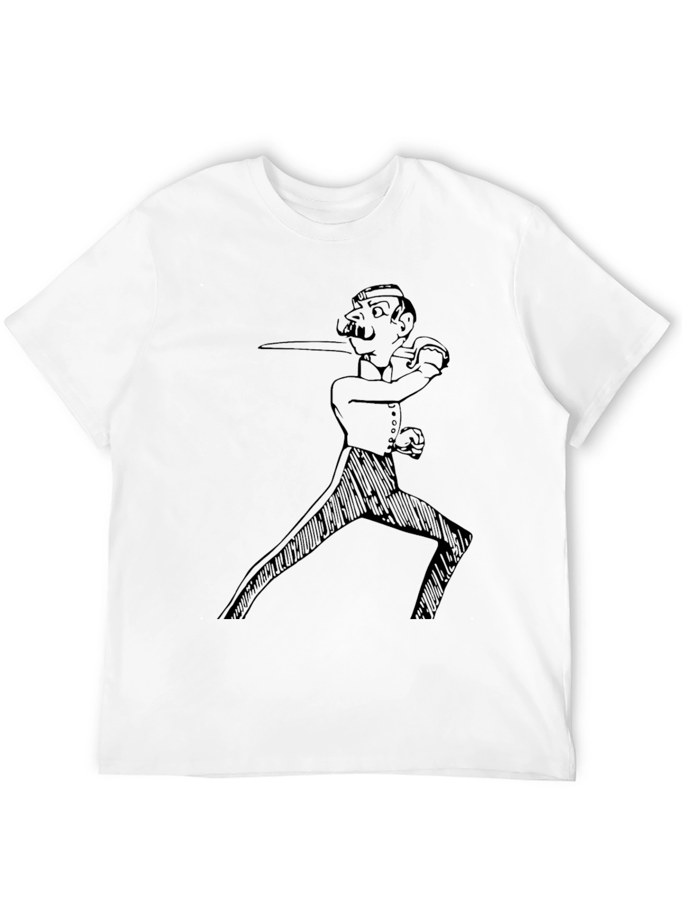 Gentleman Fencer Graphic Tee - Black Cotton