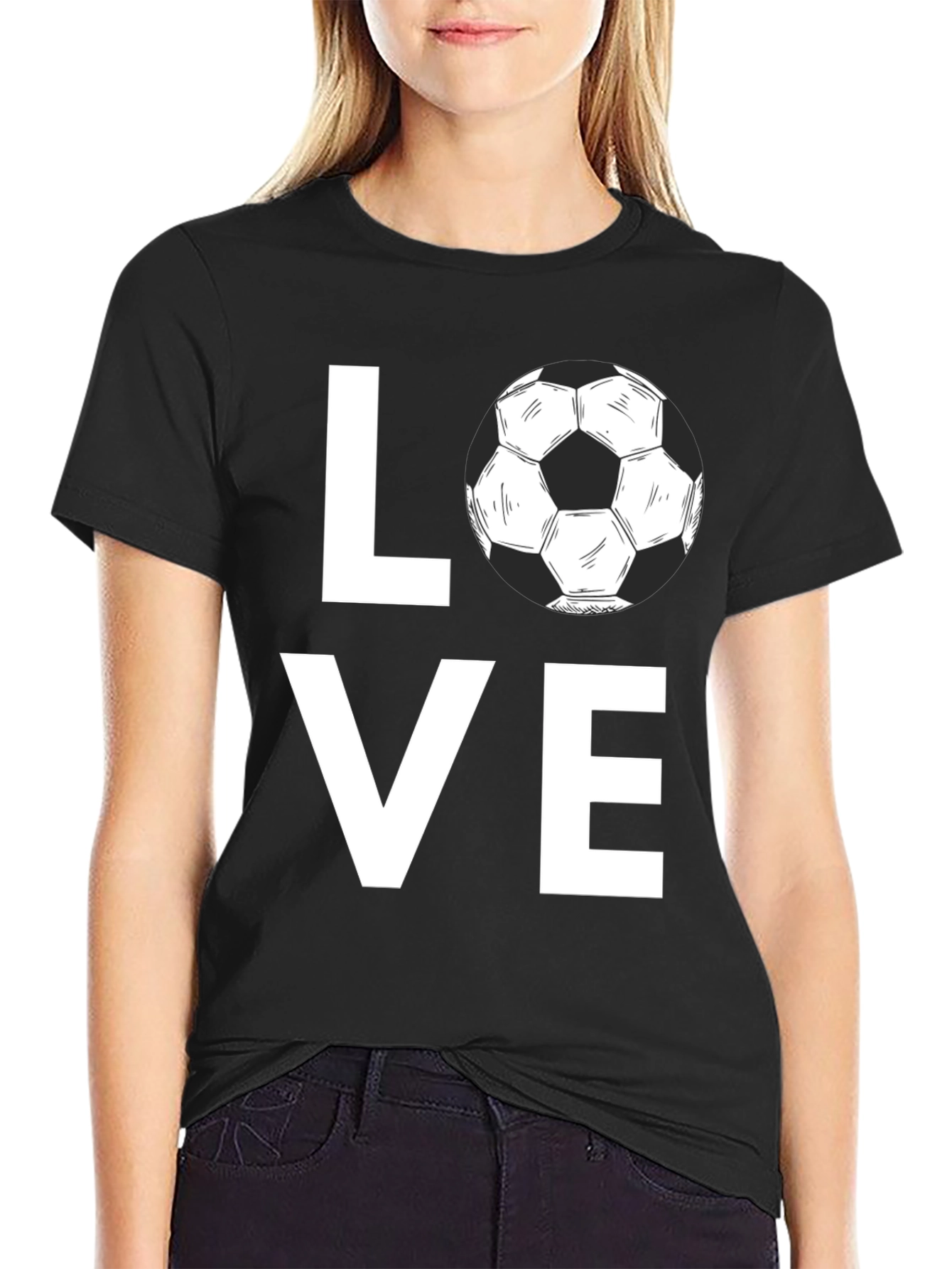 Love Soccer Graphic Tee - Black