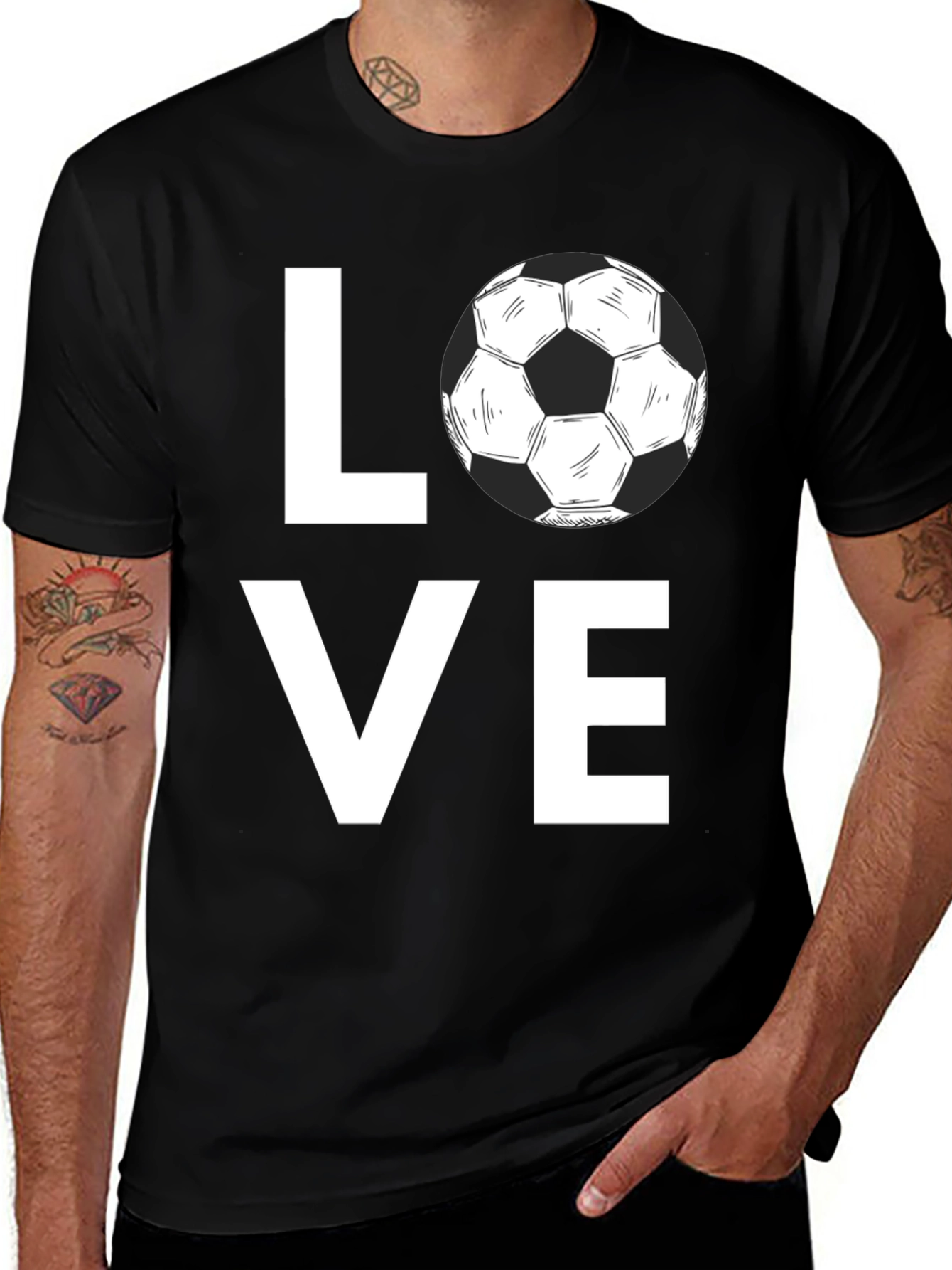 Love Soccer Graphic Tee - Black