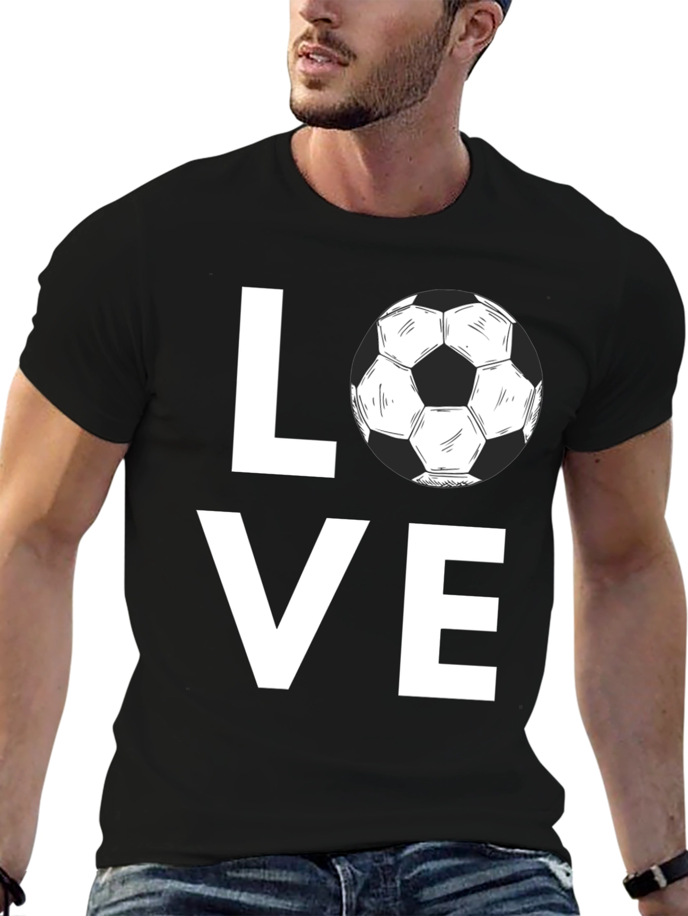Love Soccer Graphic Tee - Black