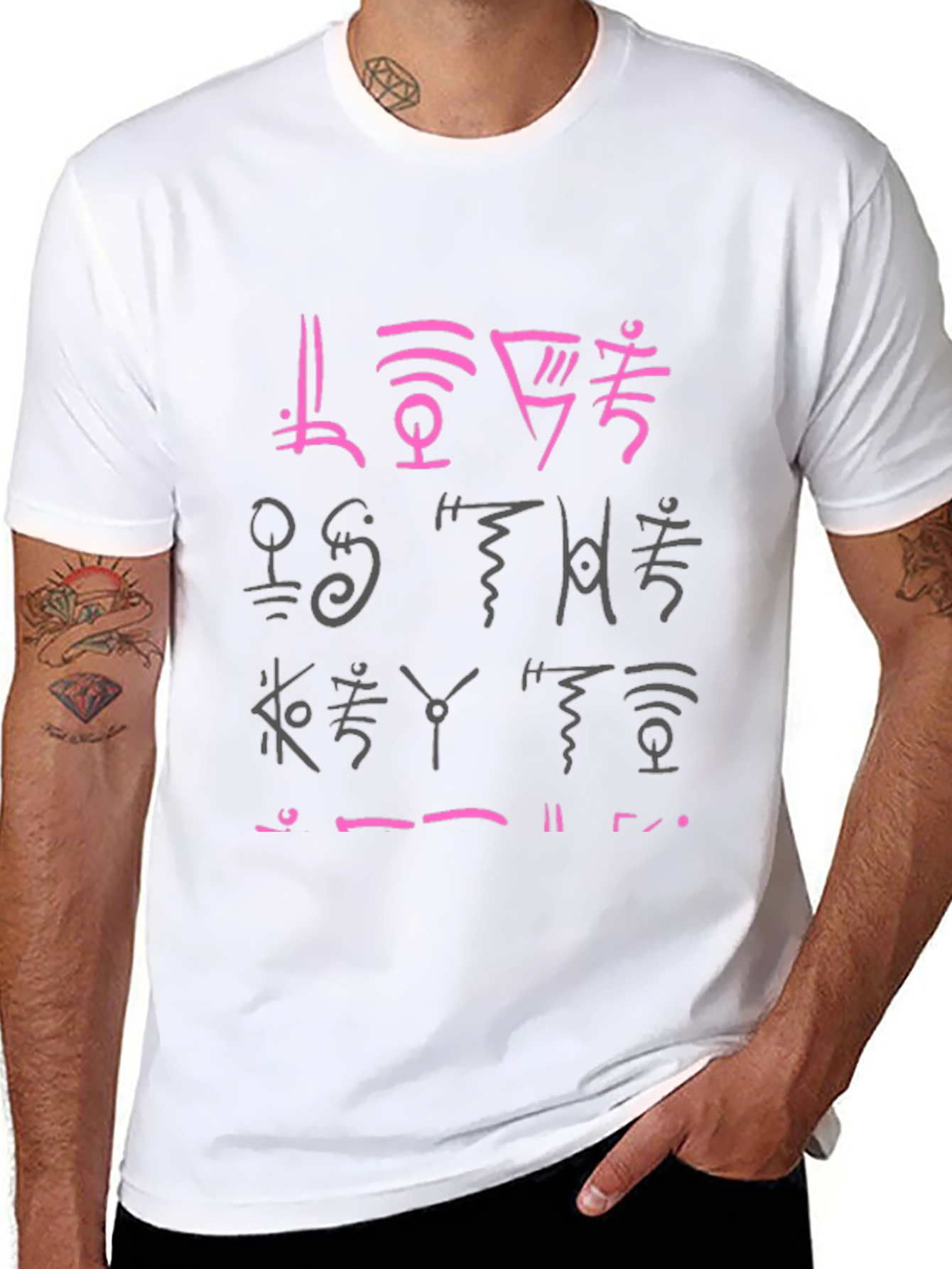 Abstract Graphic Print Black T-Shirt