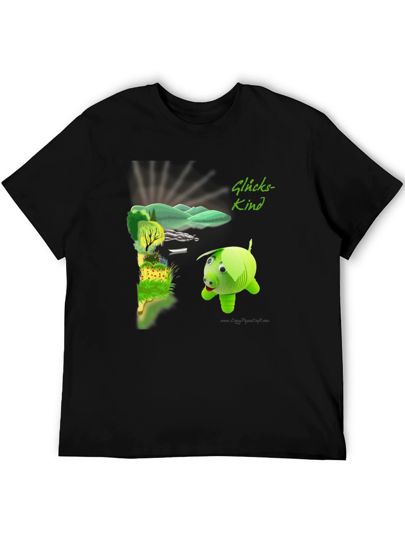 Glückskind Piggy Print Black T-Shirt
