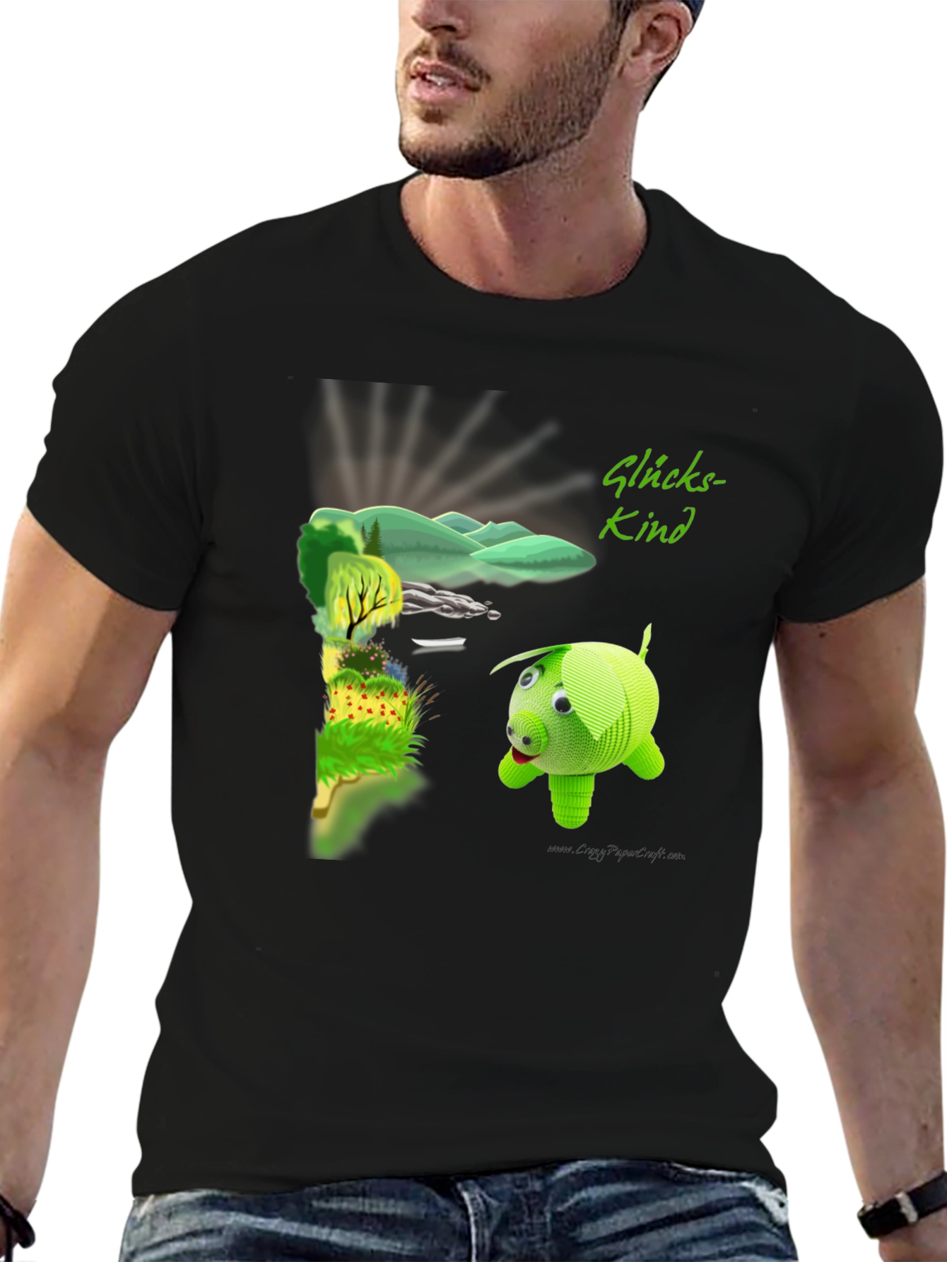 Glückskind Piggy Print Black T-Shirt