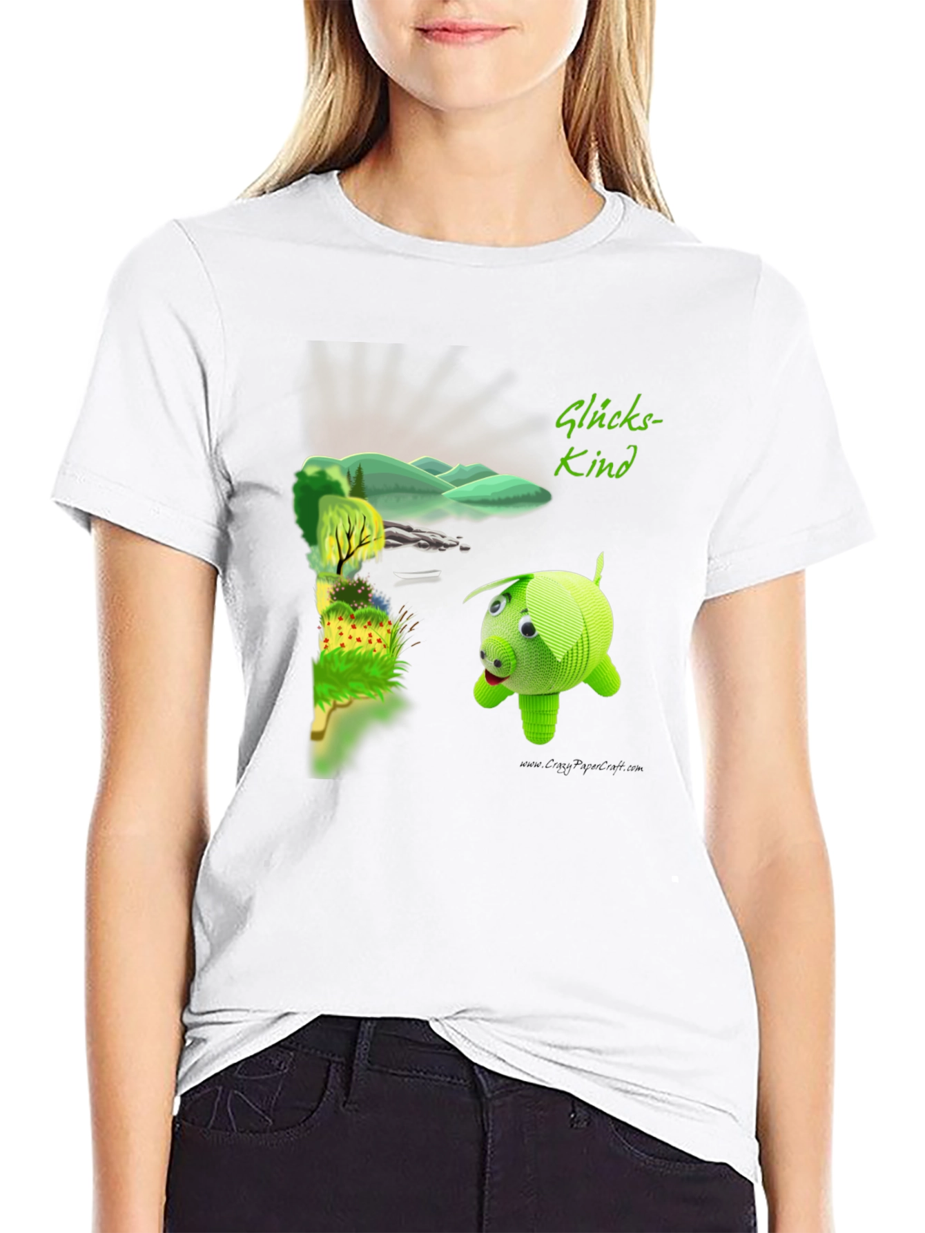 Glückskind Piggy Print Black T-Shirt