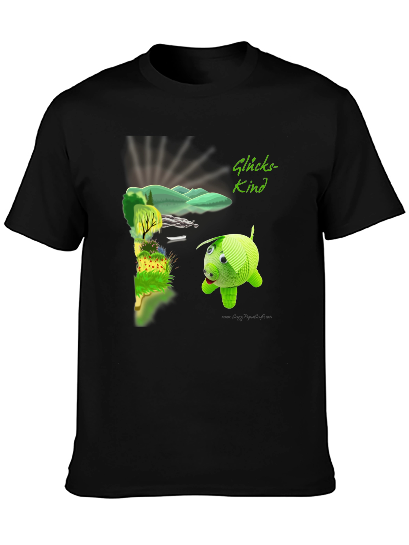 Glückskind Piggy Print Black T-Shirt