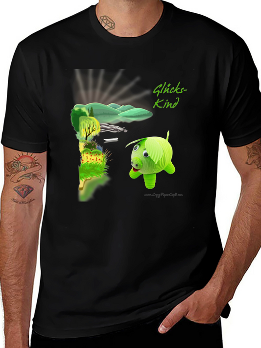 Glückskind Piggy Print Black T-Shirt