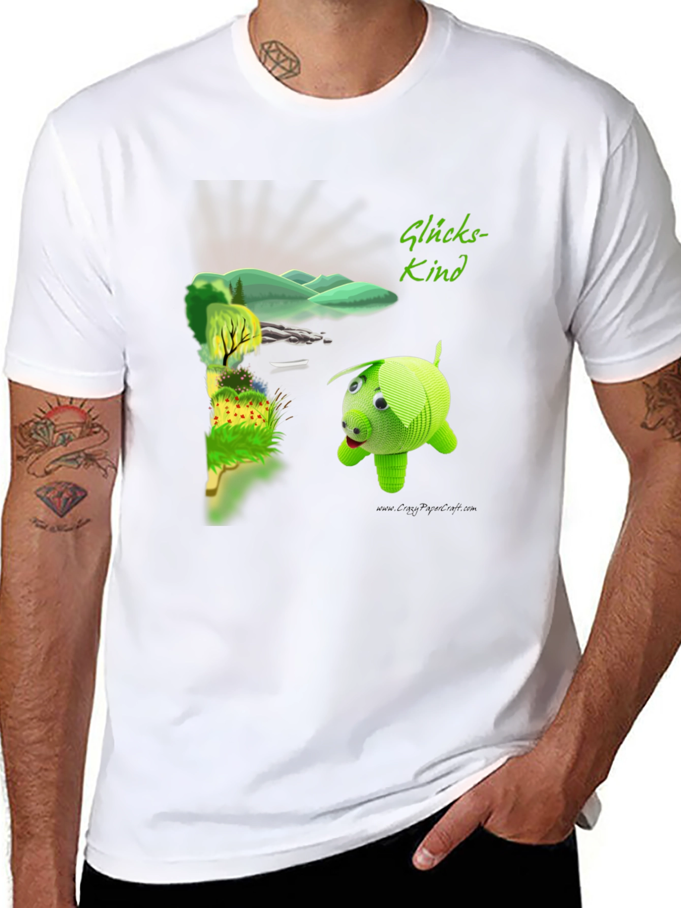 Glückskind Piggy Print Black T-Shirt