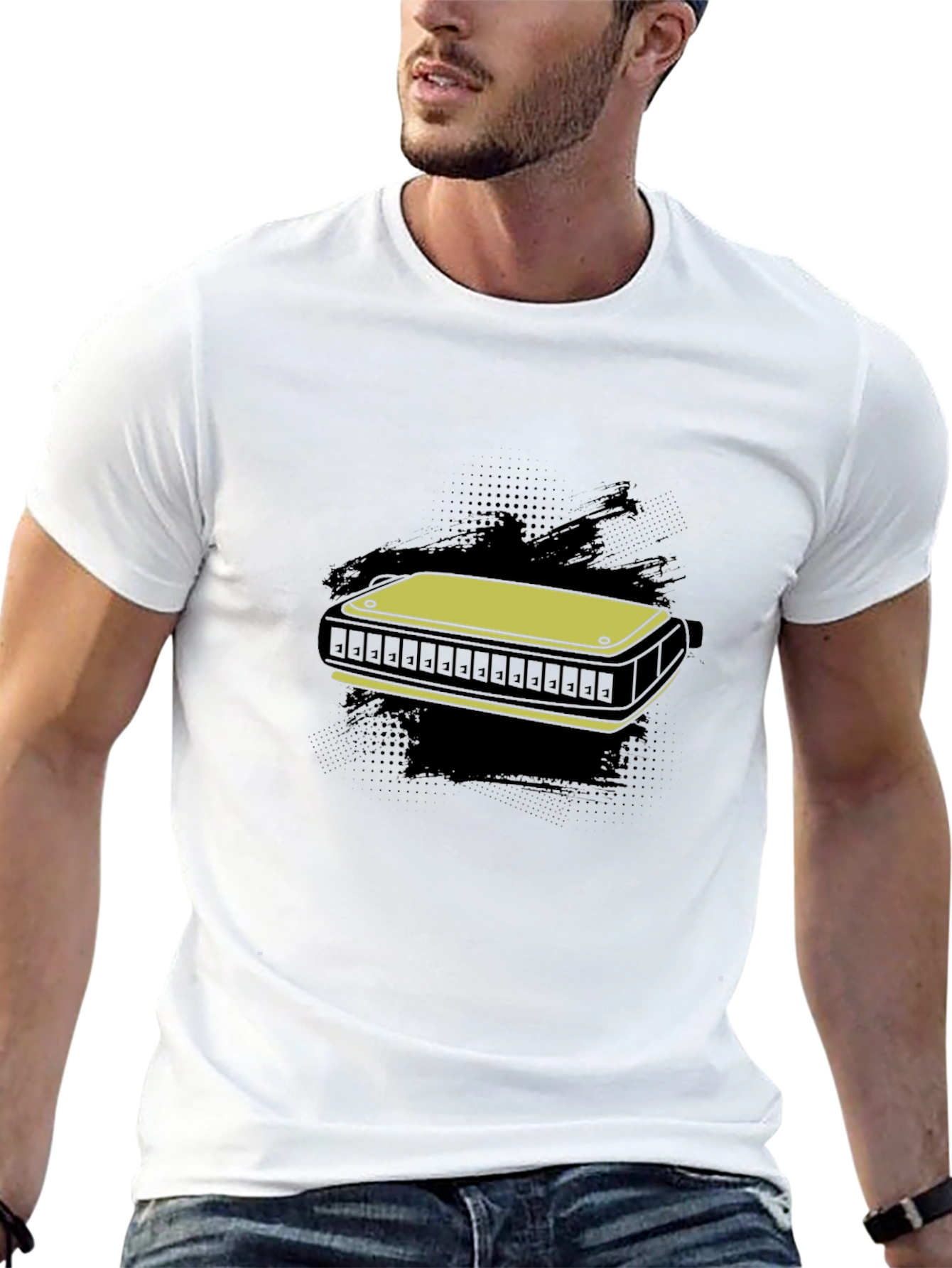 Harmonica Graphic T-Shirt - Music Lover Tee