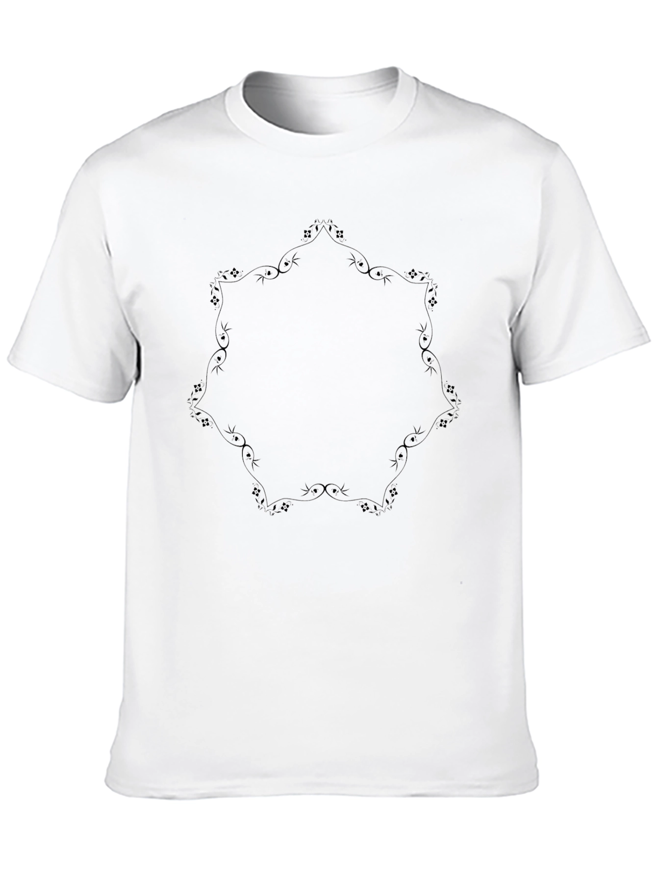 Elegant Black Tee with Decorative Graphic