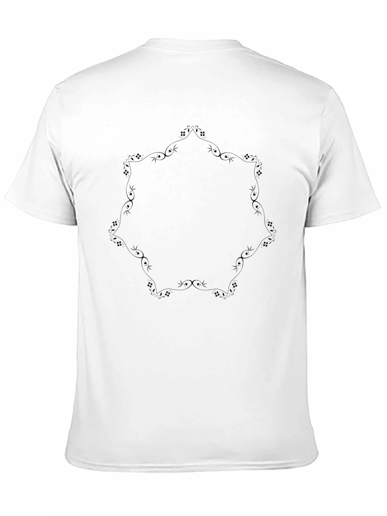 Elegant Black Tee with Decorative Graphic