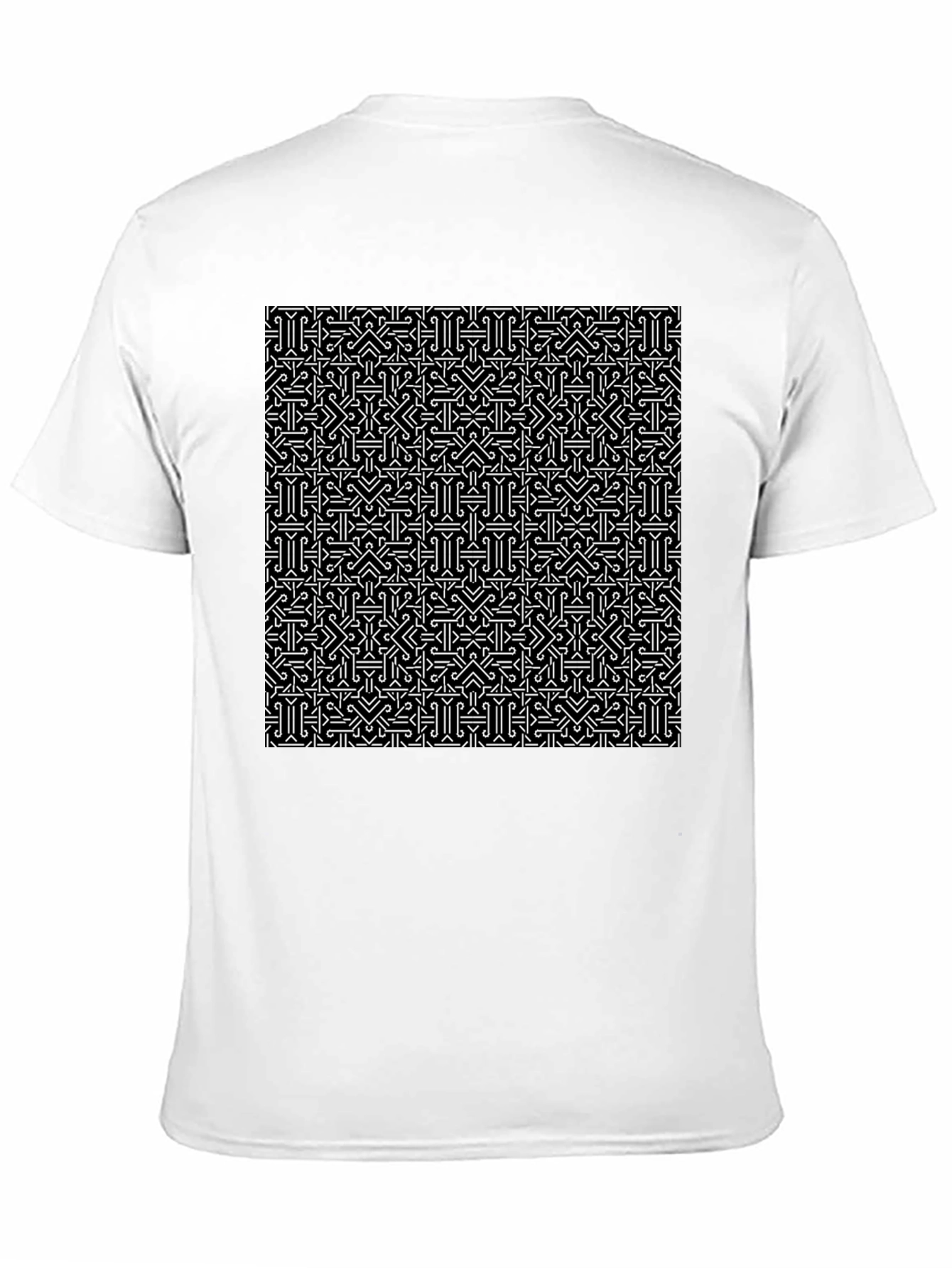 Patterned Black T-Shirt - Geometric Design