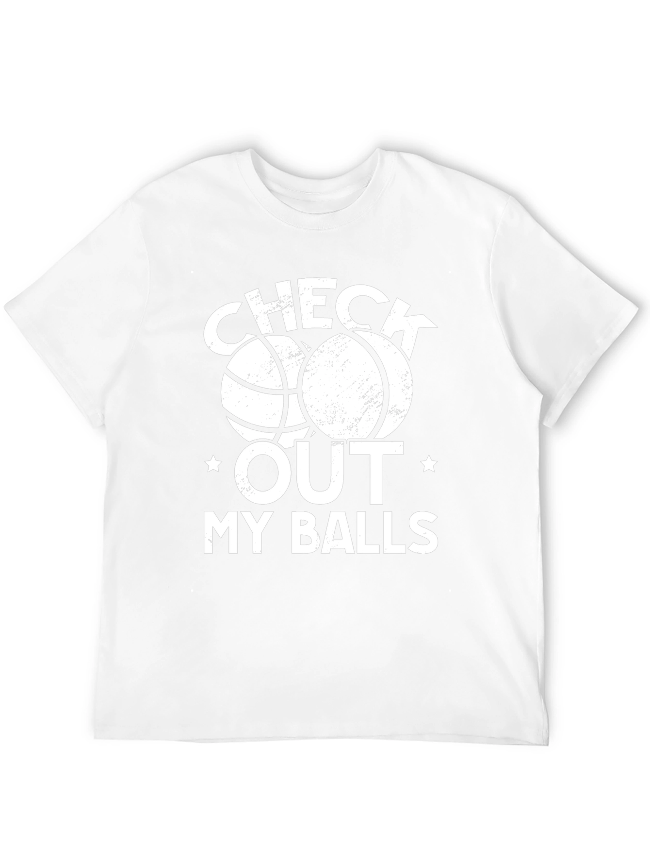 Funny Basketball Graphic T-Shirt - Check Out My Balls