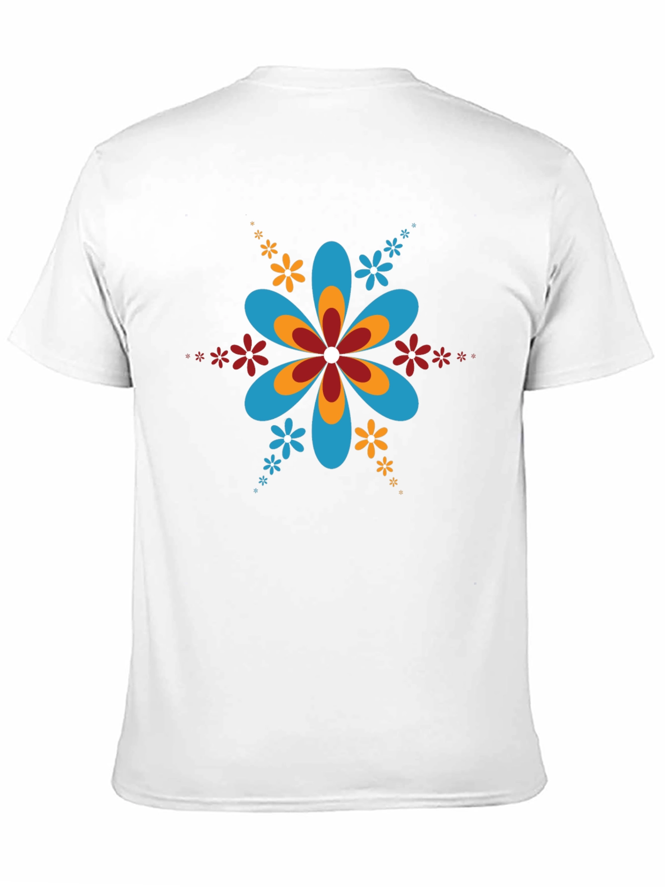 Retro Flower Power Black T-Shirt