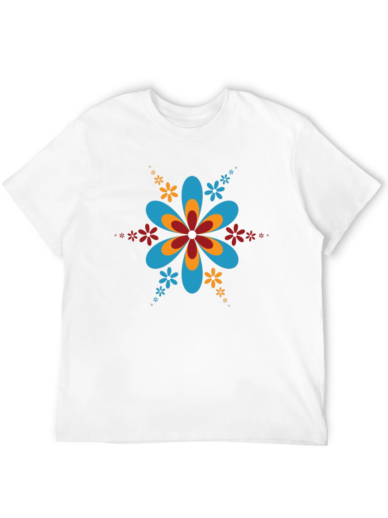 Retro Flower Power Black T-Shirt
