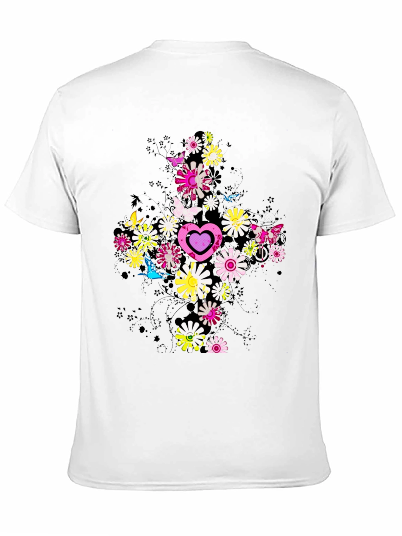 Floral Heart Graphic Tee - Trendy Design
