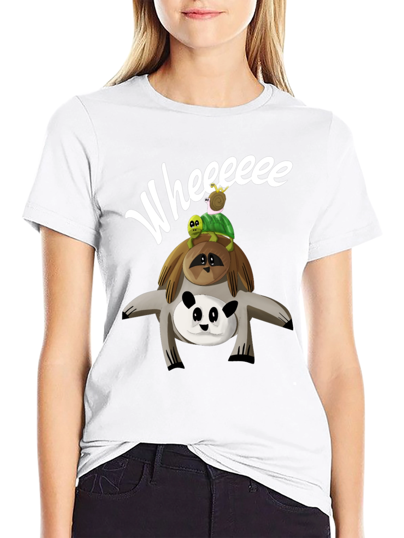 Whimsical Animal Stack T-Shirt