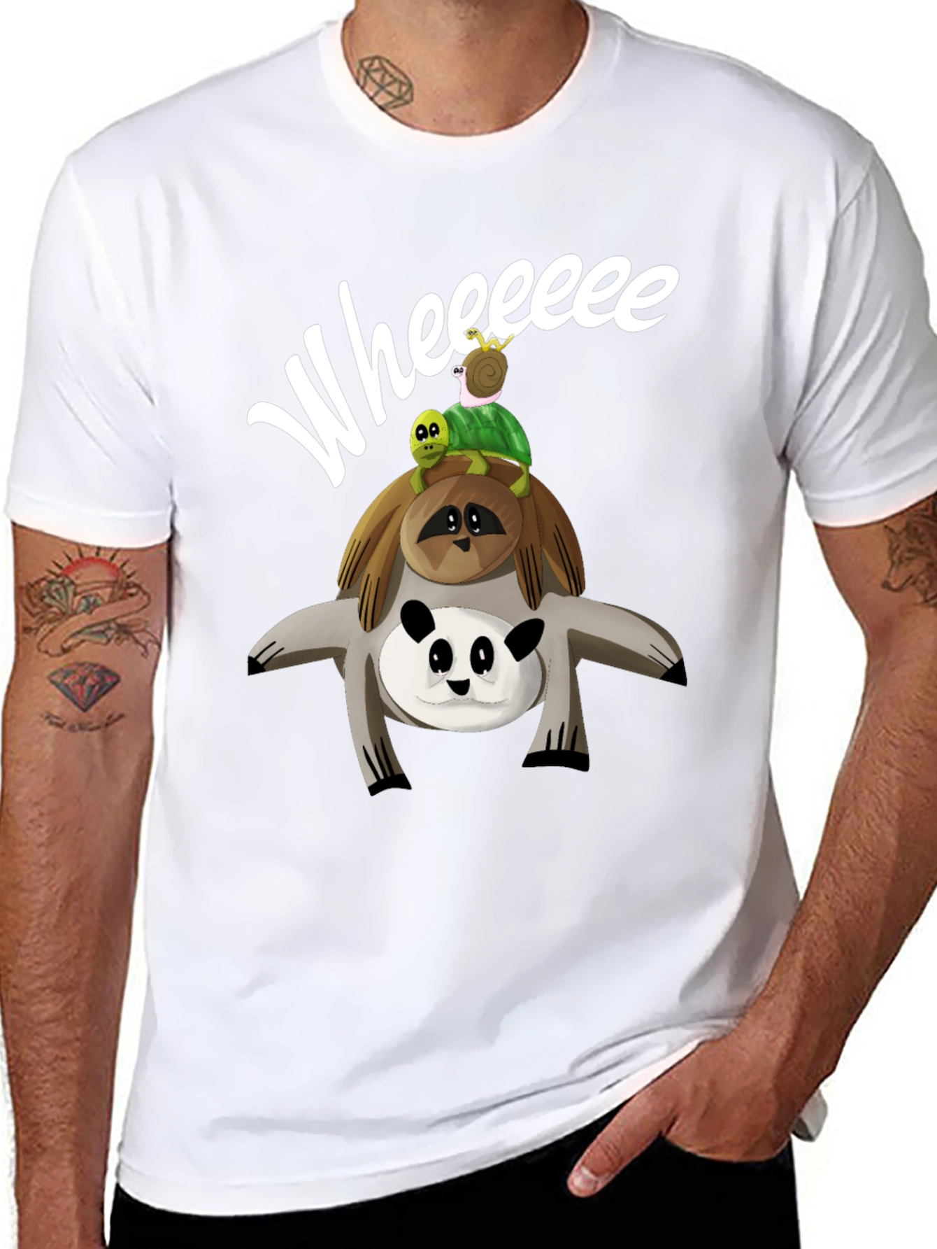 Whimsical Animal Stack T-Shirt