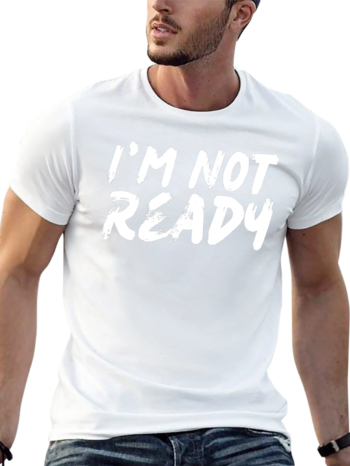Im Not Ready Graphic Tee - Casual Black T-Shirt