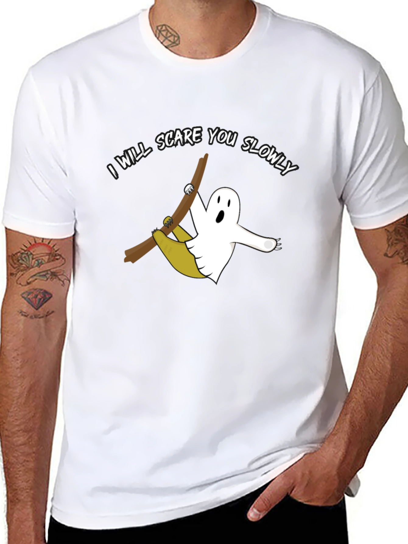 Funny Ghost Sloth Halloween T-Shirt