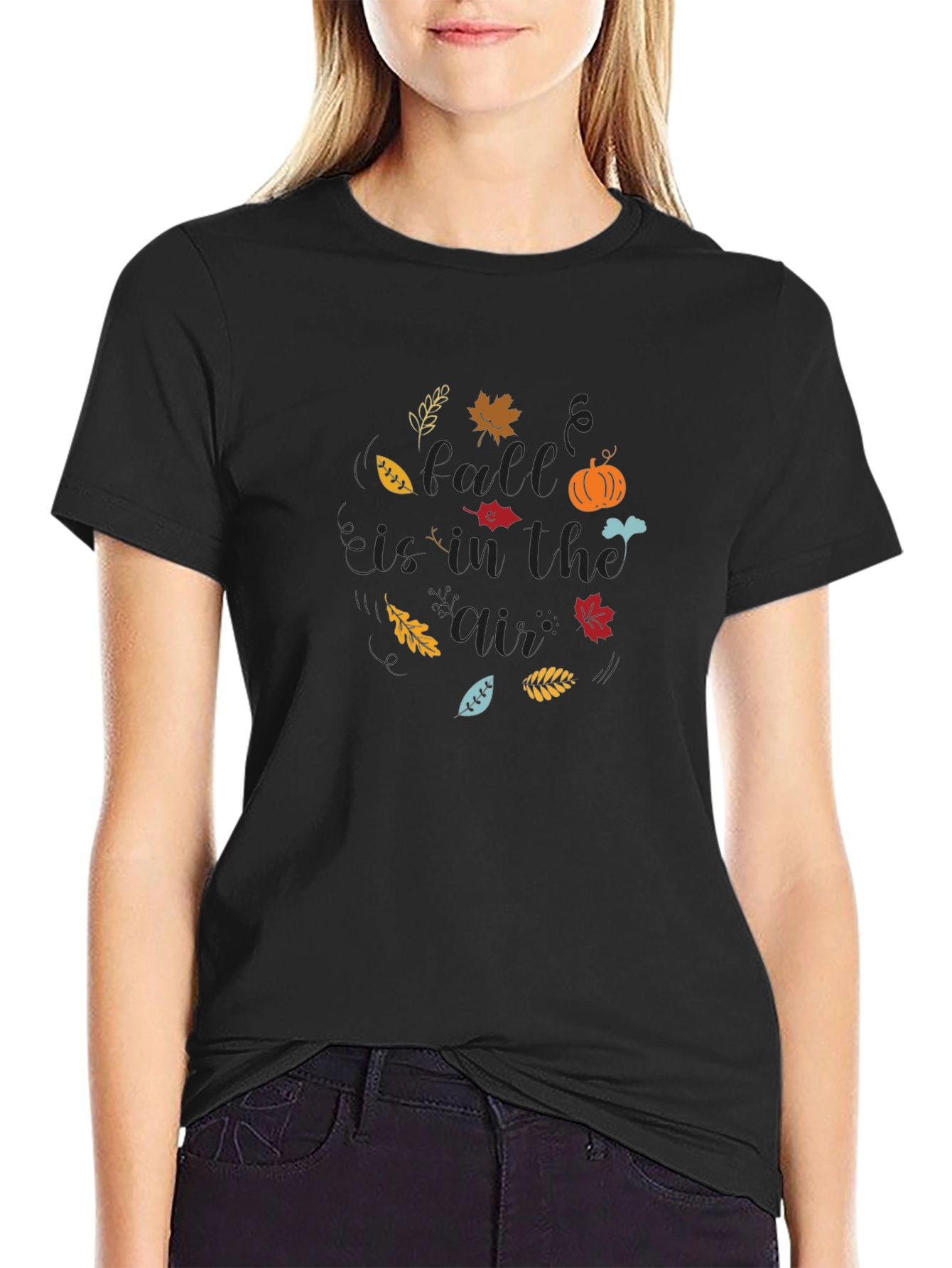 Fall is in the Air Black T-Shirt