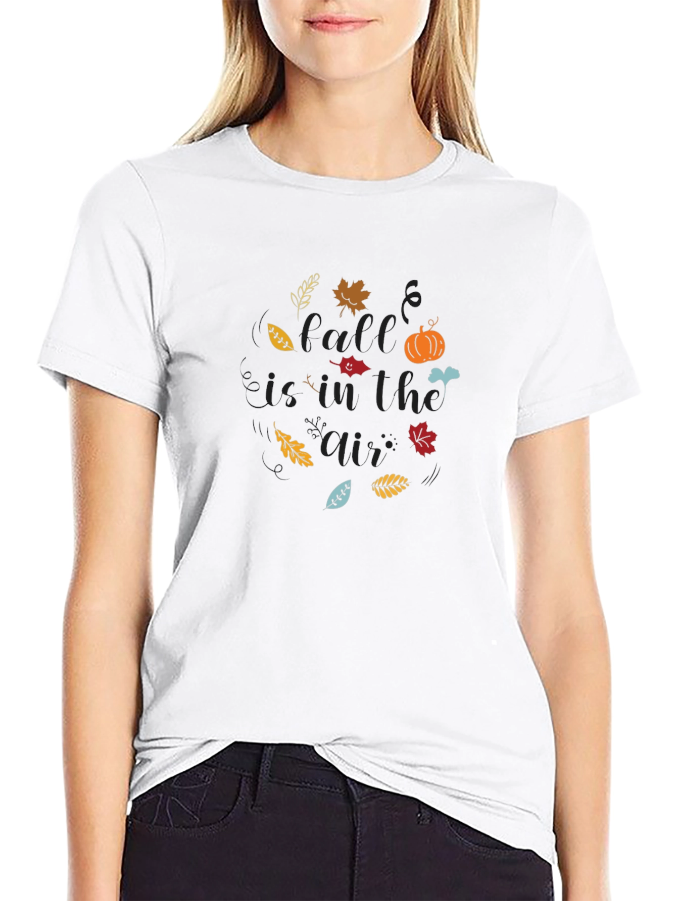 Fall is in the Air Black T-Shirt