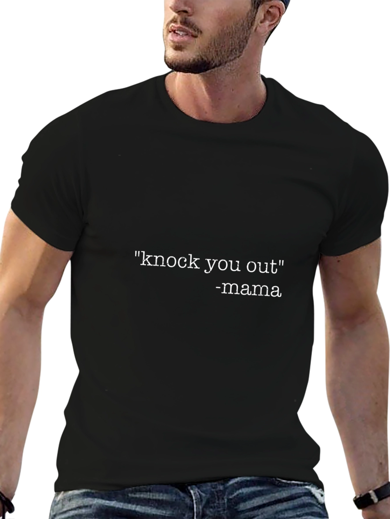 Knock You Out Mama Black Graphic Tee