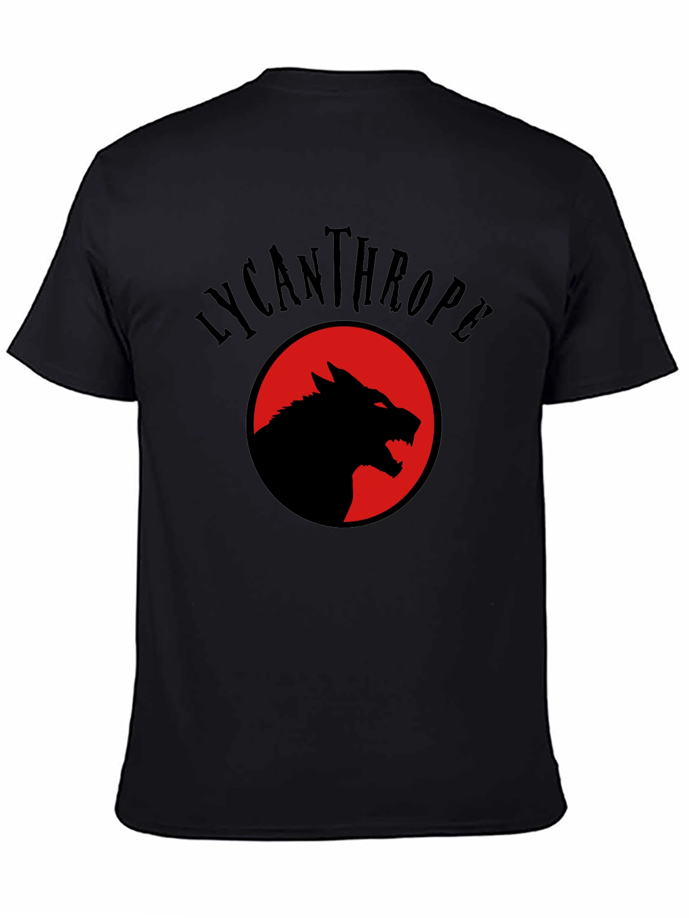 Lycanthrope Wolf Graphic Tee - Black Crew Neck T-Shirt