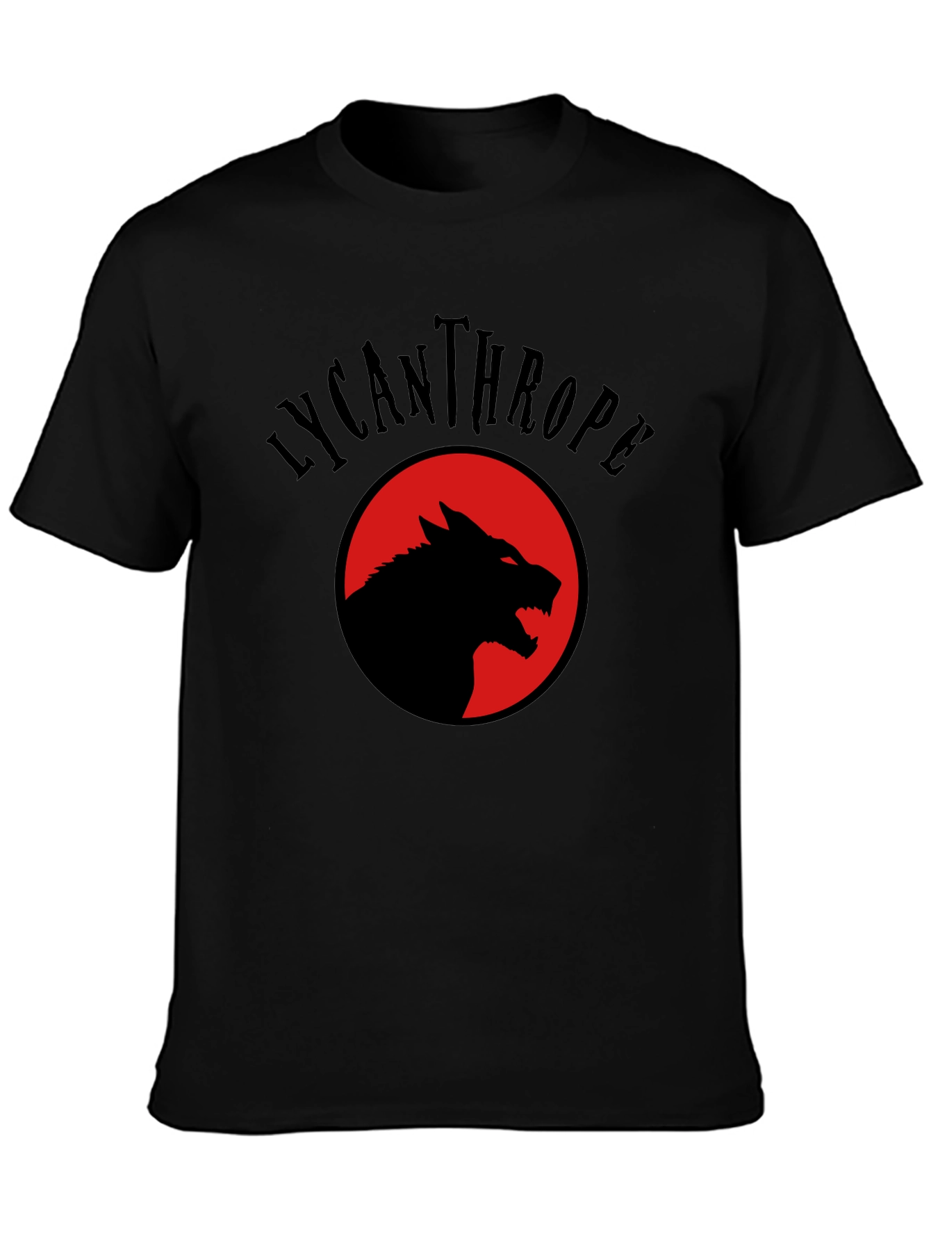Lycanthrope Wolf Graphic Tee - Black Crew Neck T-Shirt