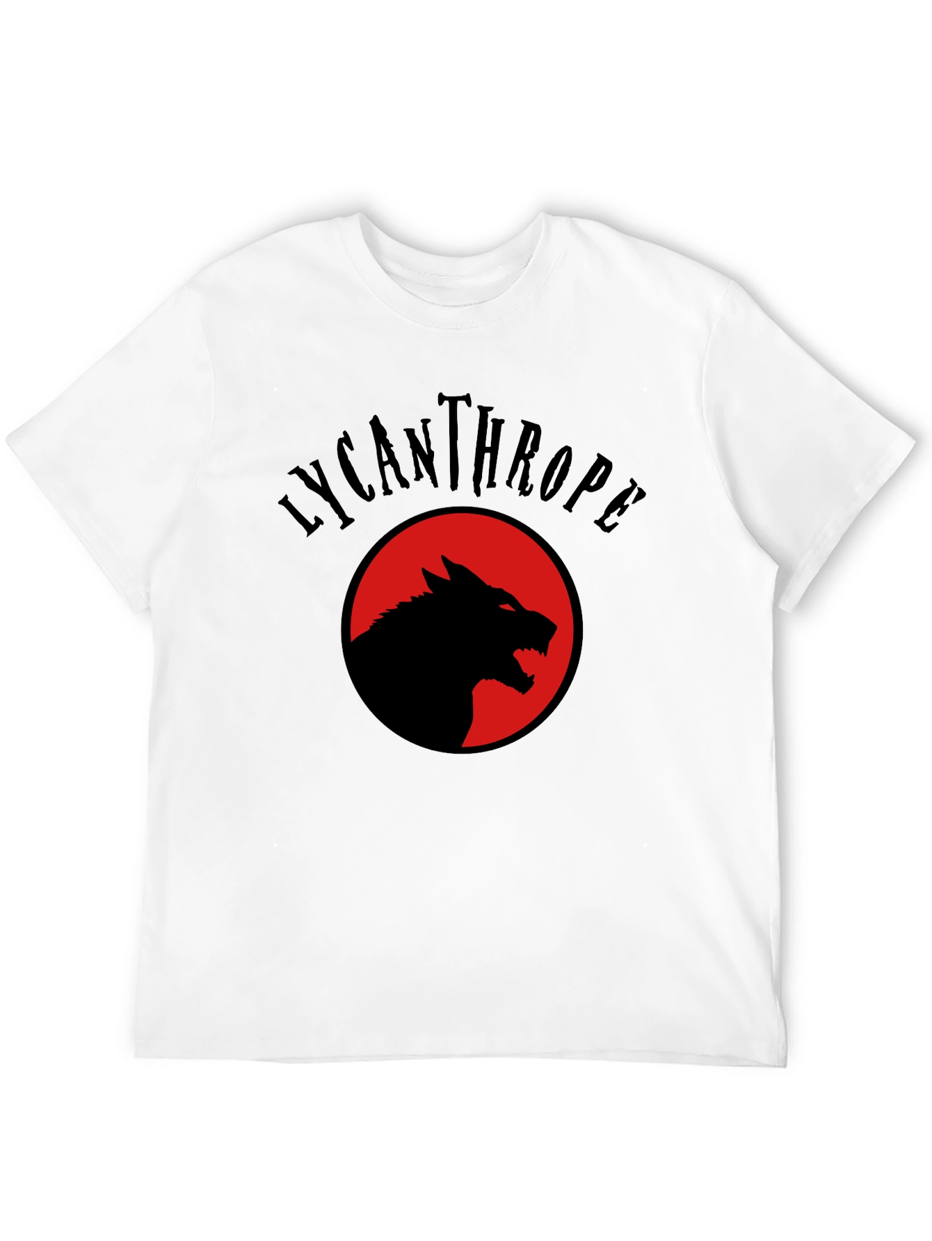 Lycanthrope Wolf Graphic Tee - Black Crew Neck T-Shirt
