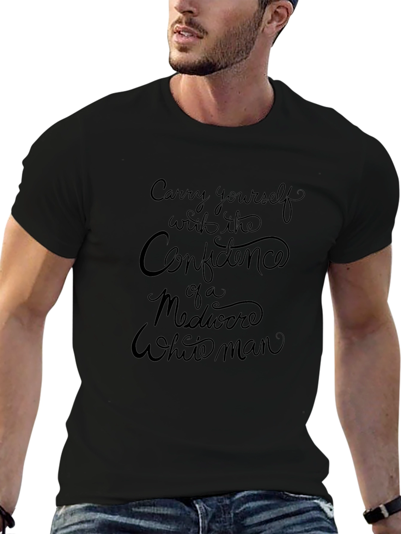 Confidence Slogan Black T-Shirt