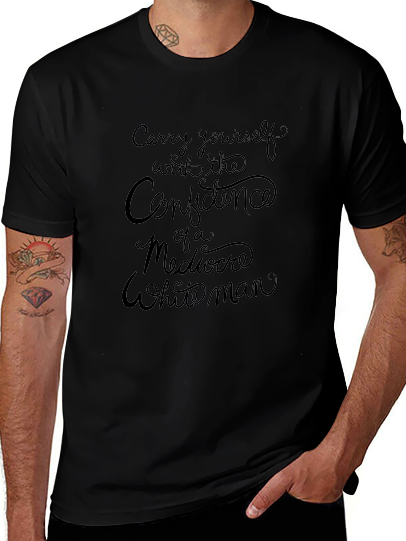 Confidence Slogan Black T-Shirt