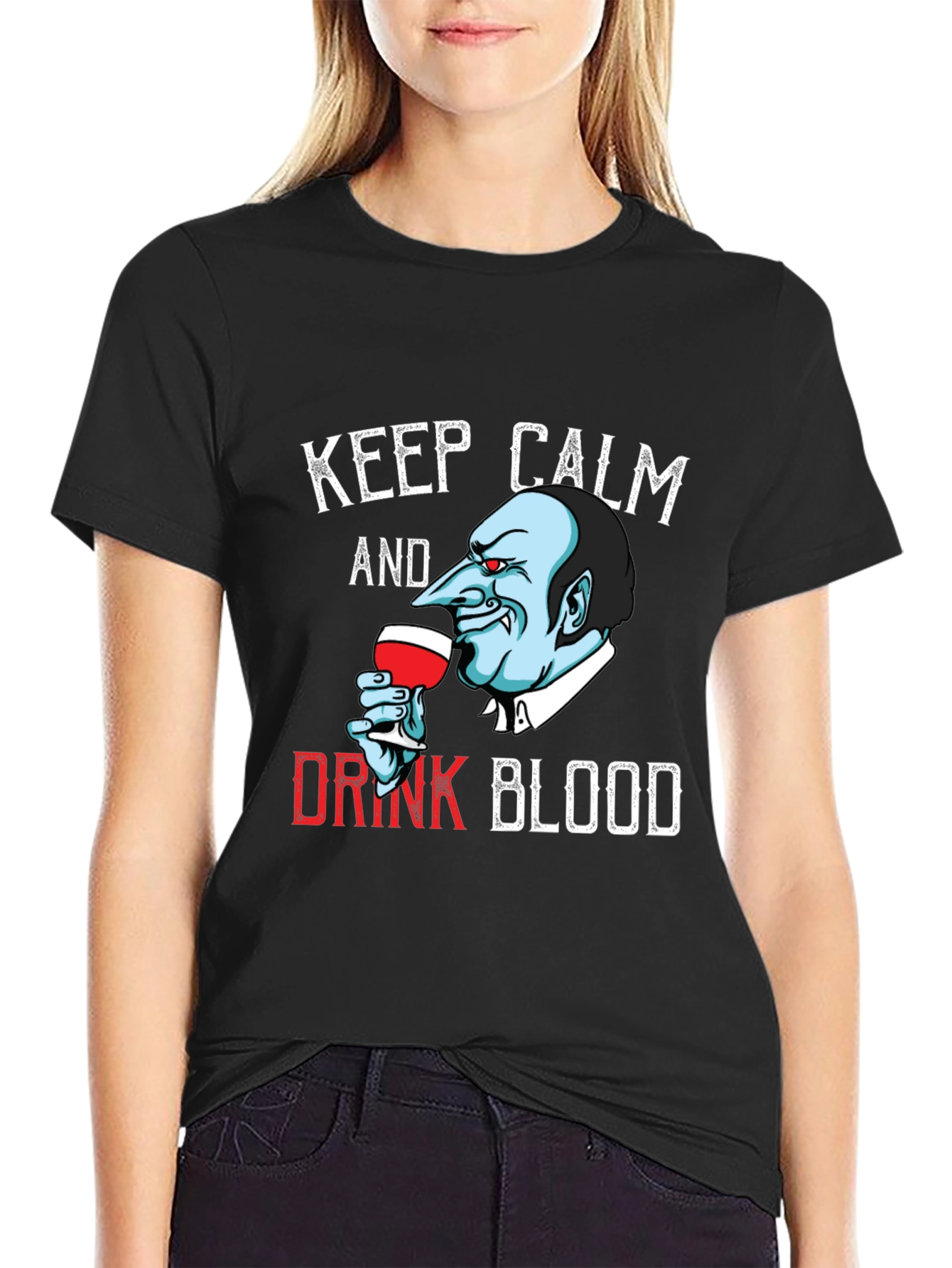 Keep Calm Vampire T-Shirt - Funny Halloween Tee