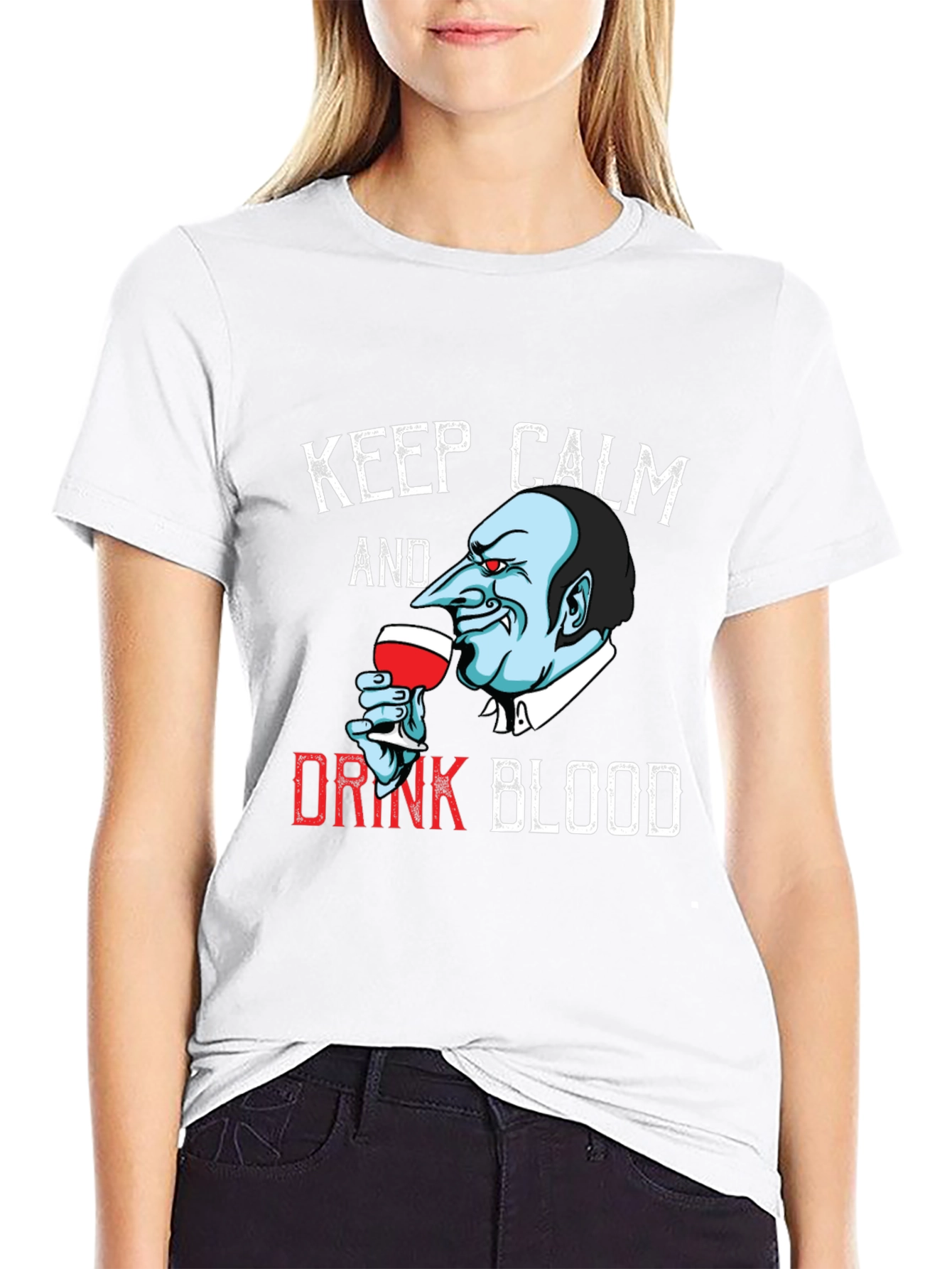 Keep Calm Vampire T-Shirt - Funny Halloween Tee