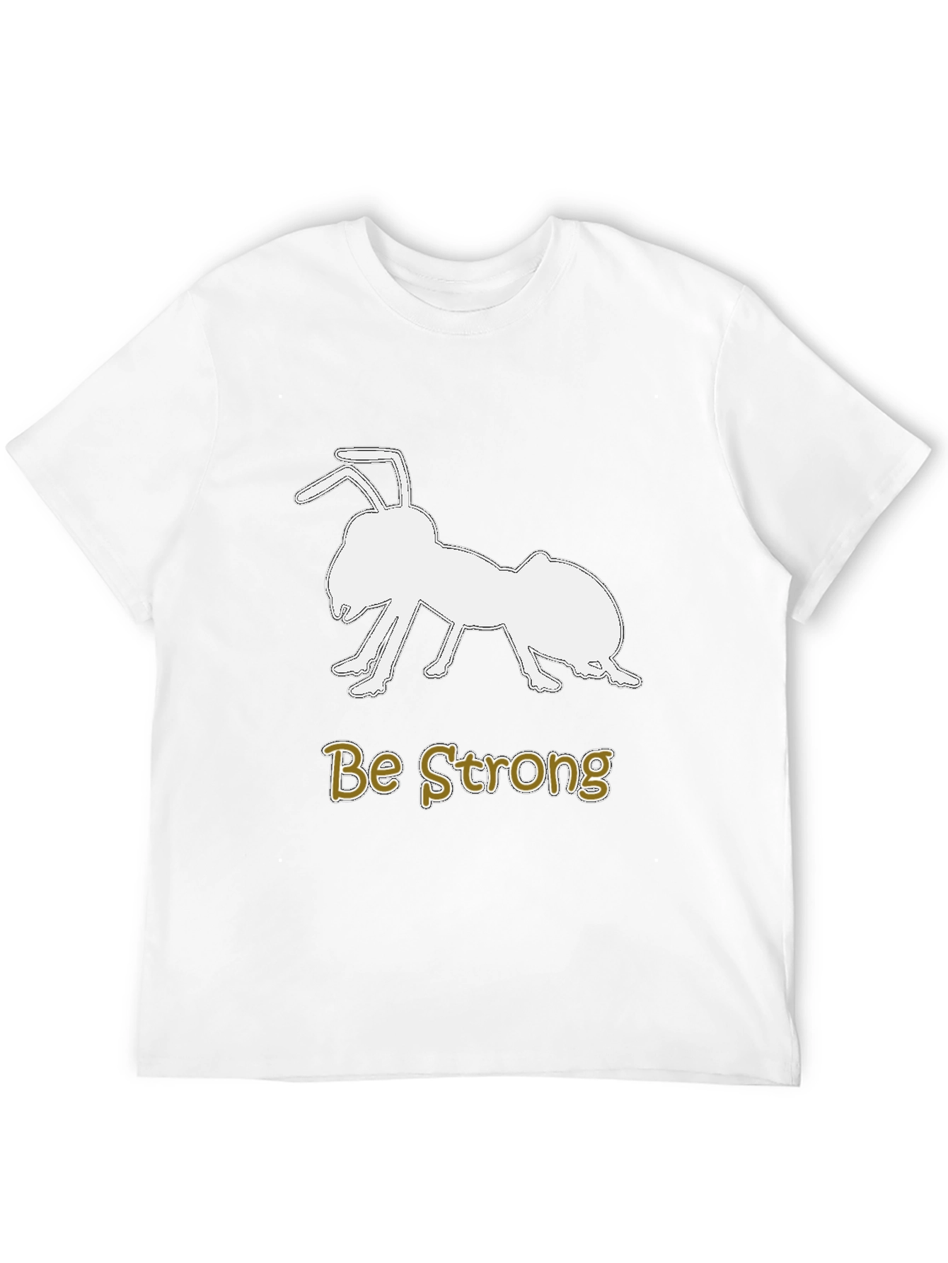 Be Strong Ant Graphic Tee - Motivational Black T-Shirt