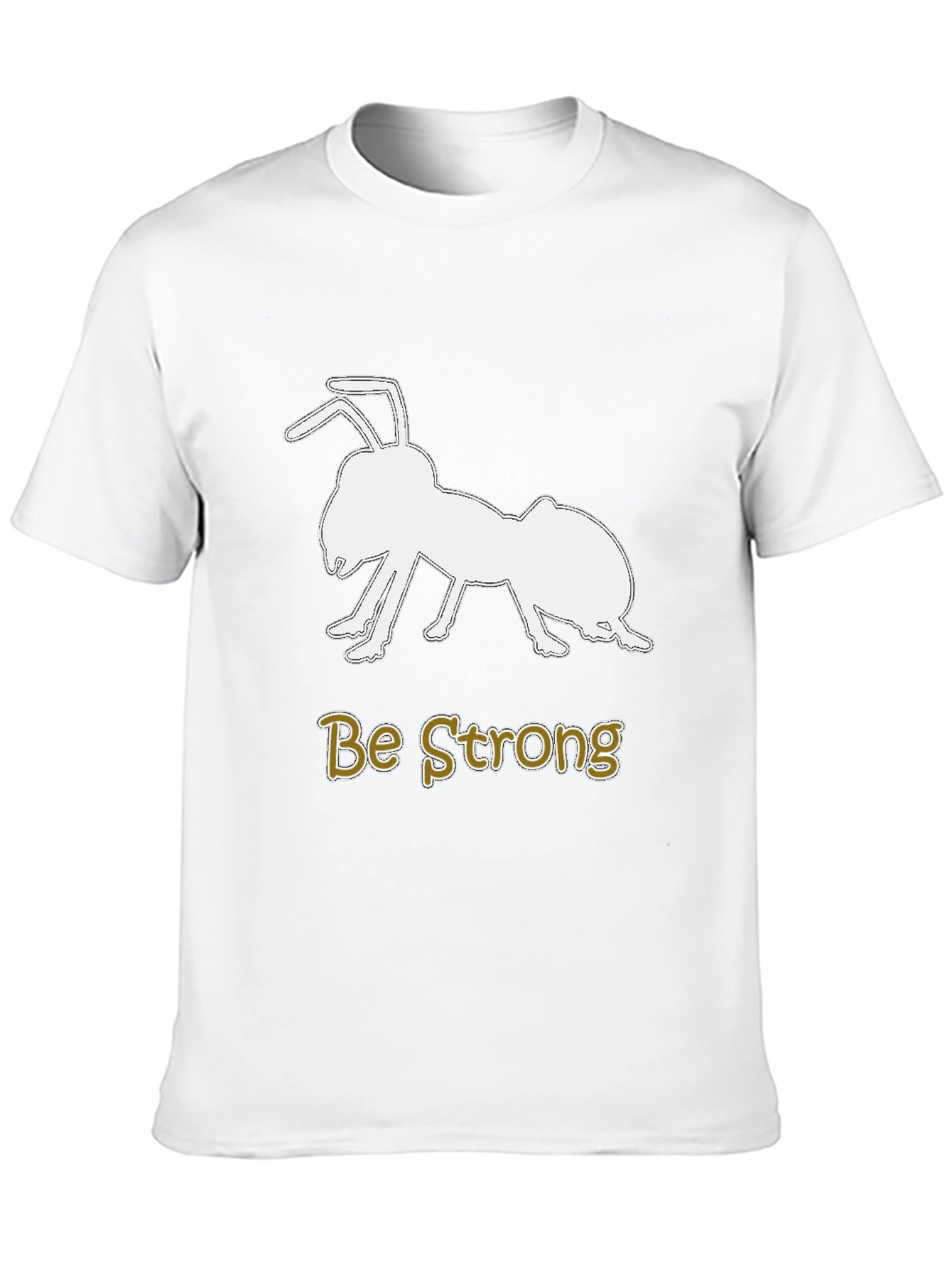 Be Strong Ant Graphic Tee - Motivational Black T-Shirt