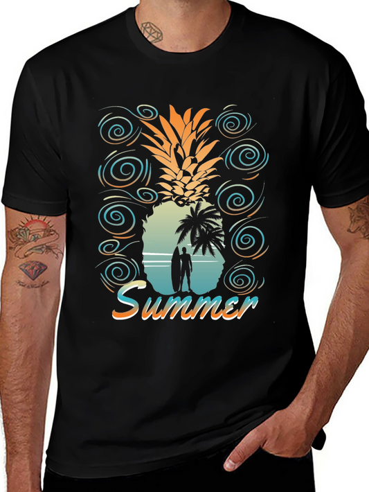Summer Pineapple Graphic Tee - Beach Vibes