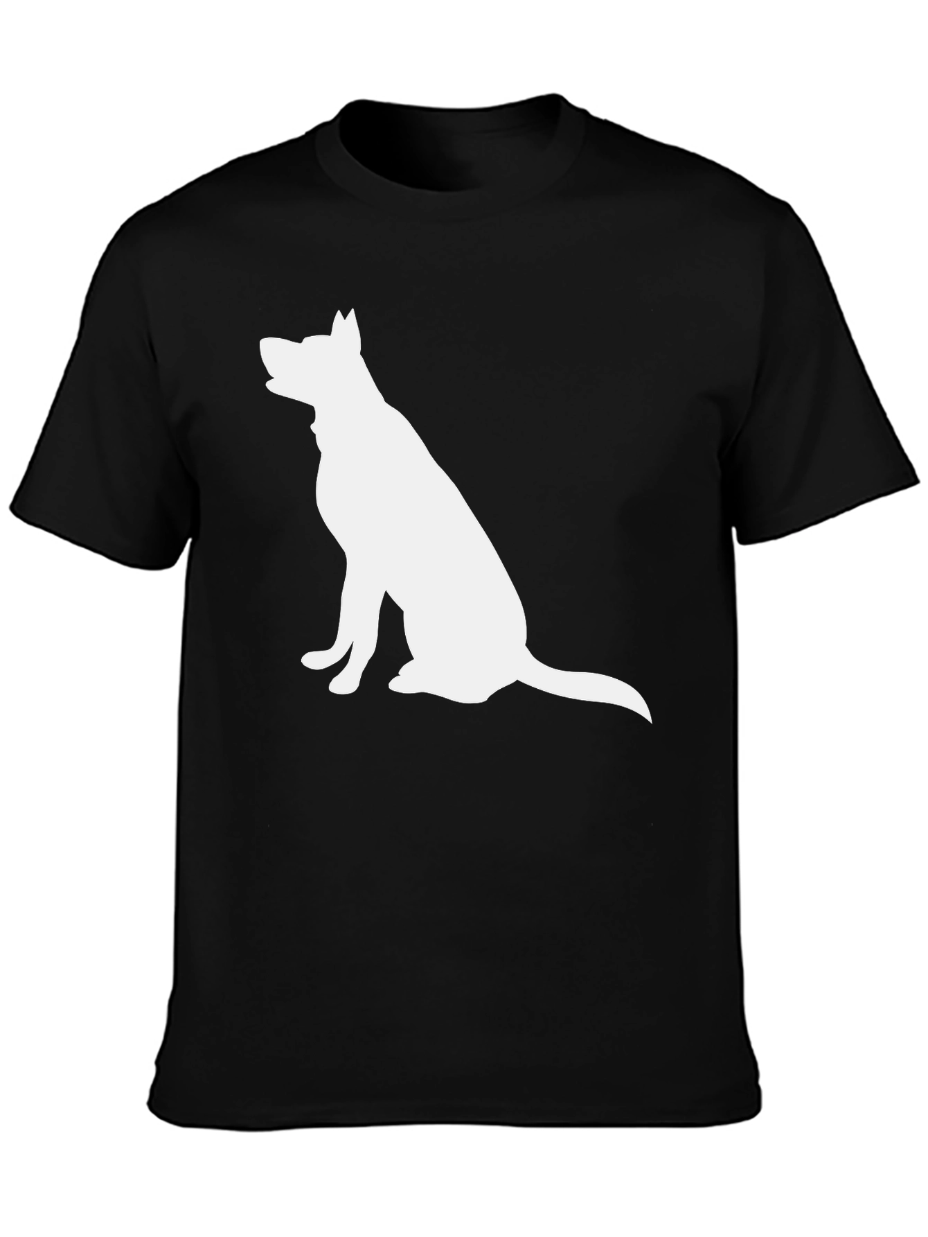 Dog Silhouette Graphic Tee - Black