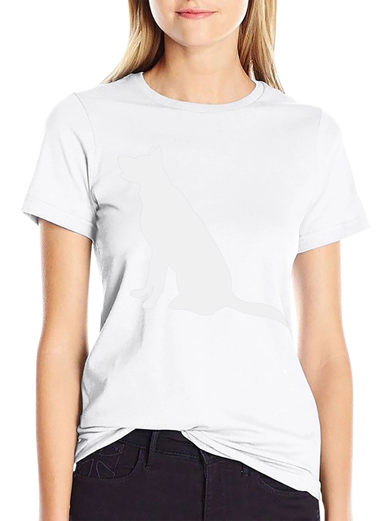 Dog Silhouette Graphic Tee - Black