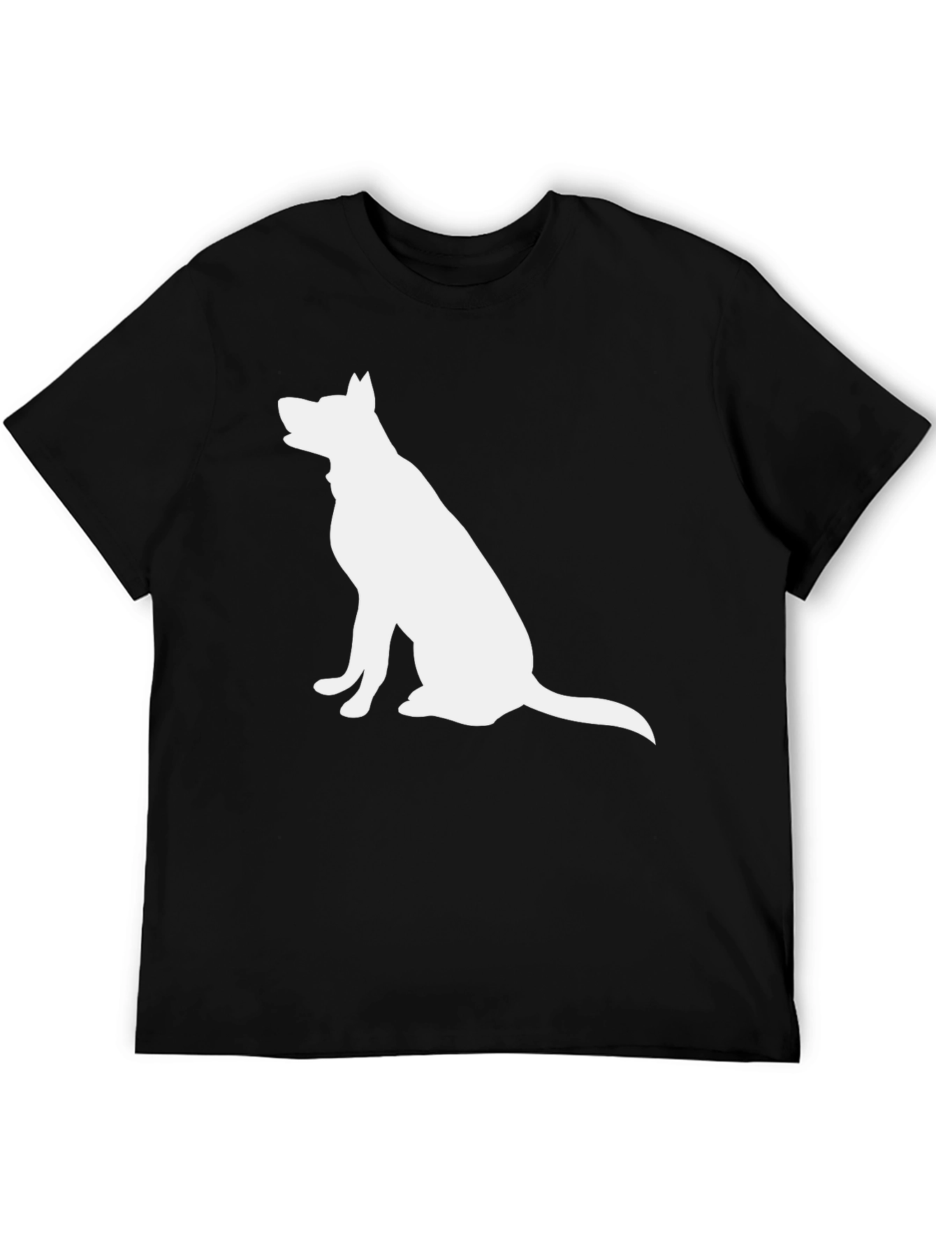 Dog Silhouette Graphic Tee - Black