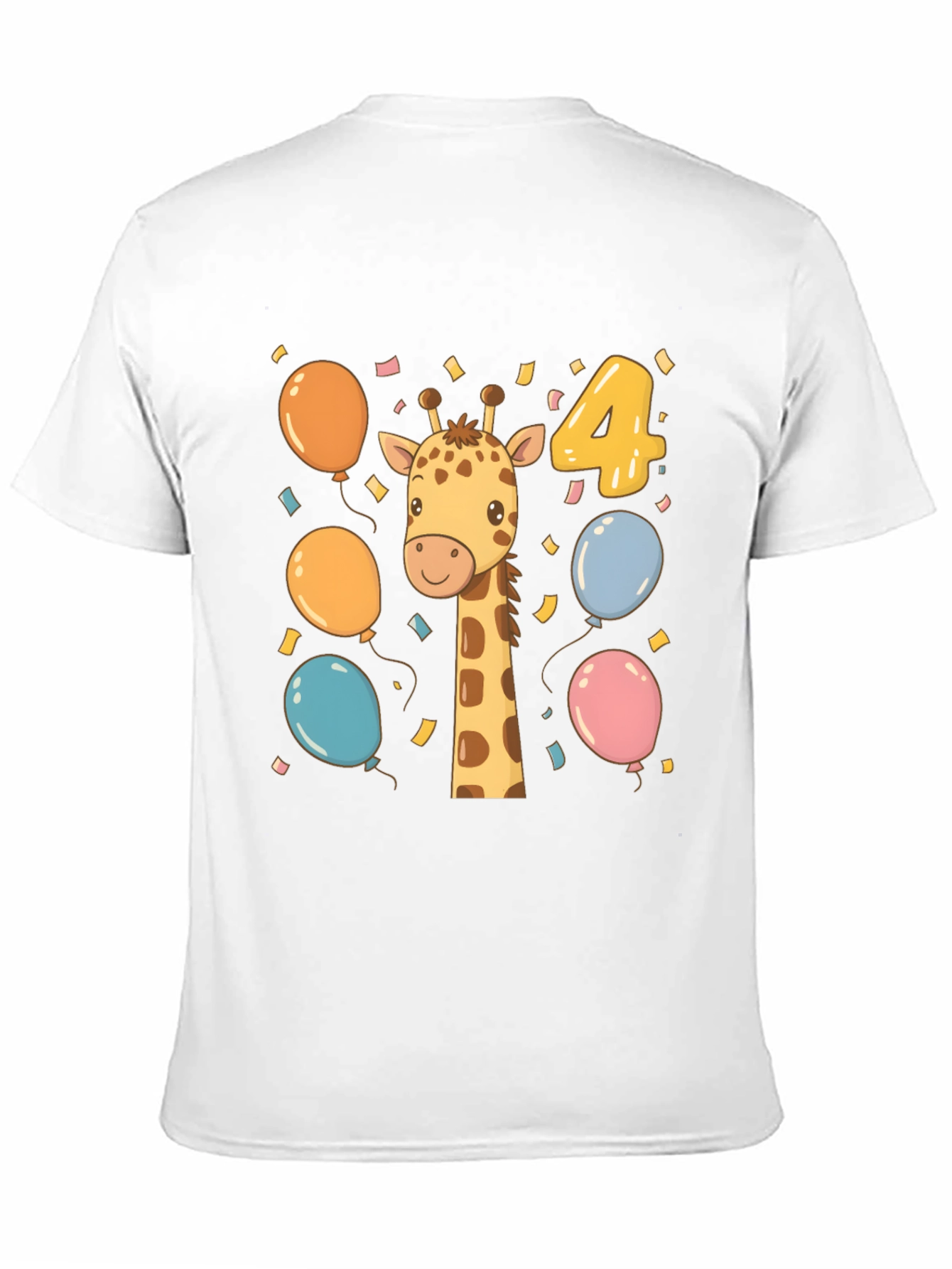 Cute Giraffe 4th Birthday Kids T-Shirt
