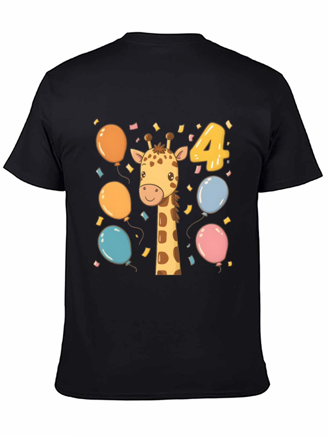 Cute Giraffe 4th Birthday Kids T-Shirt