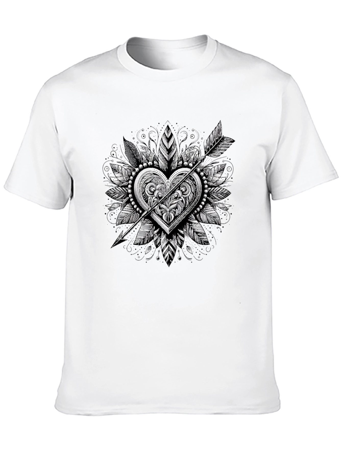Arrow Heart Graphic Tee - Stylish Black T-Shirt