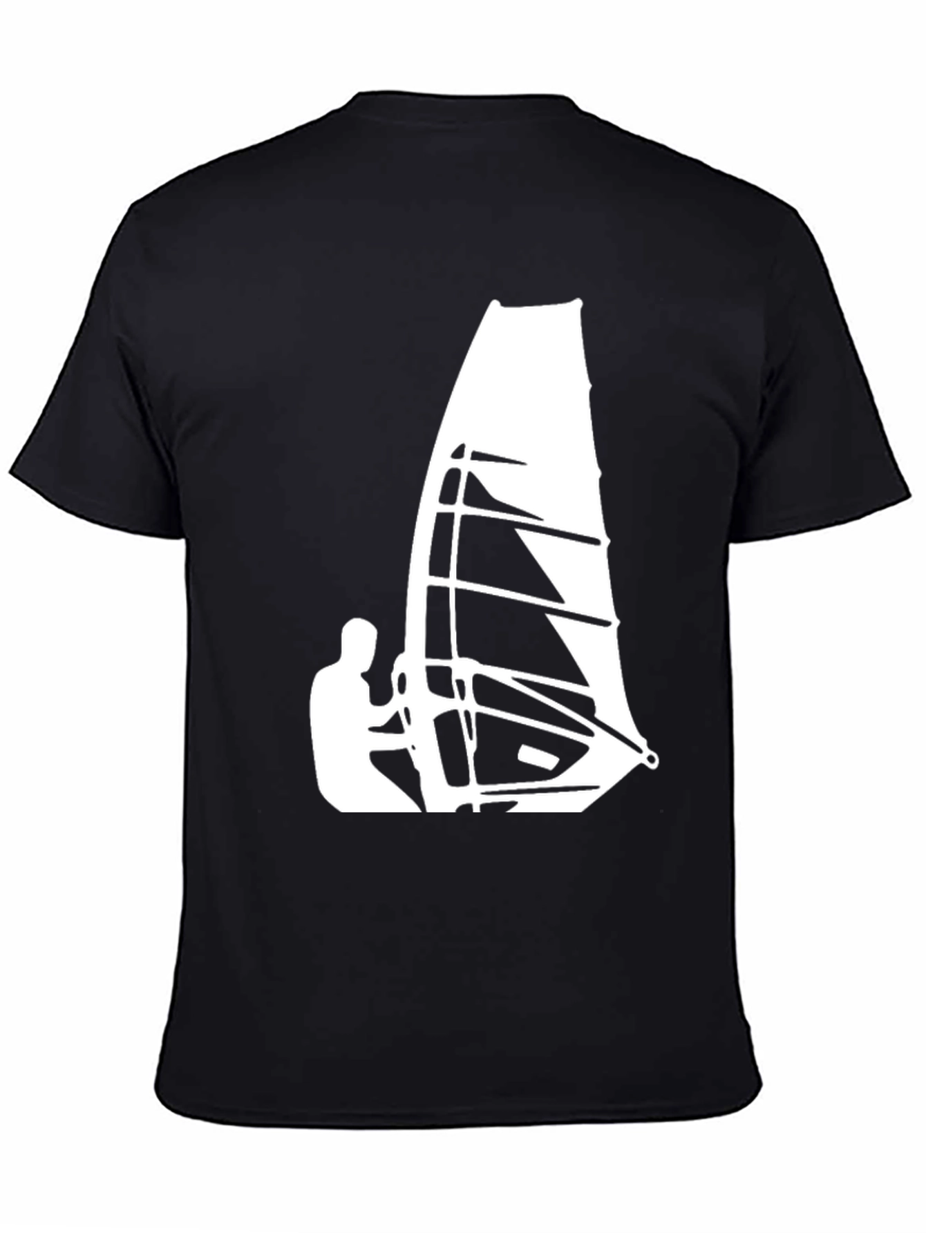 Windsurfer Graphic Tee - Black Cotton T-Shirt
