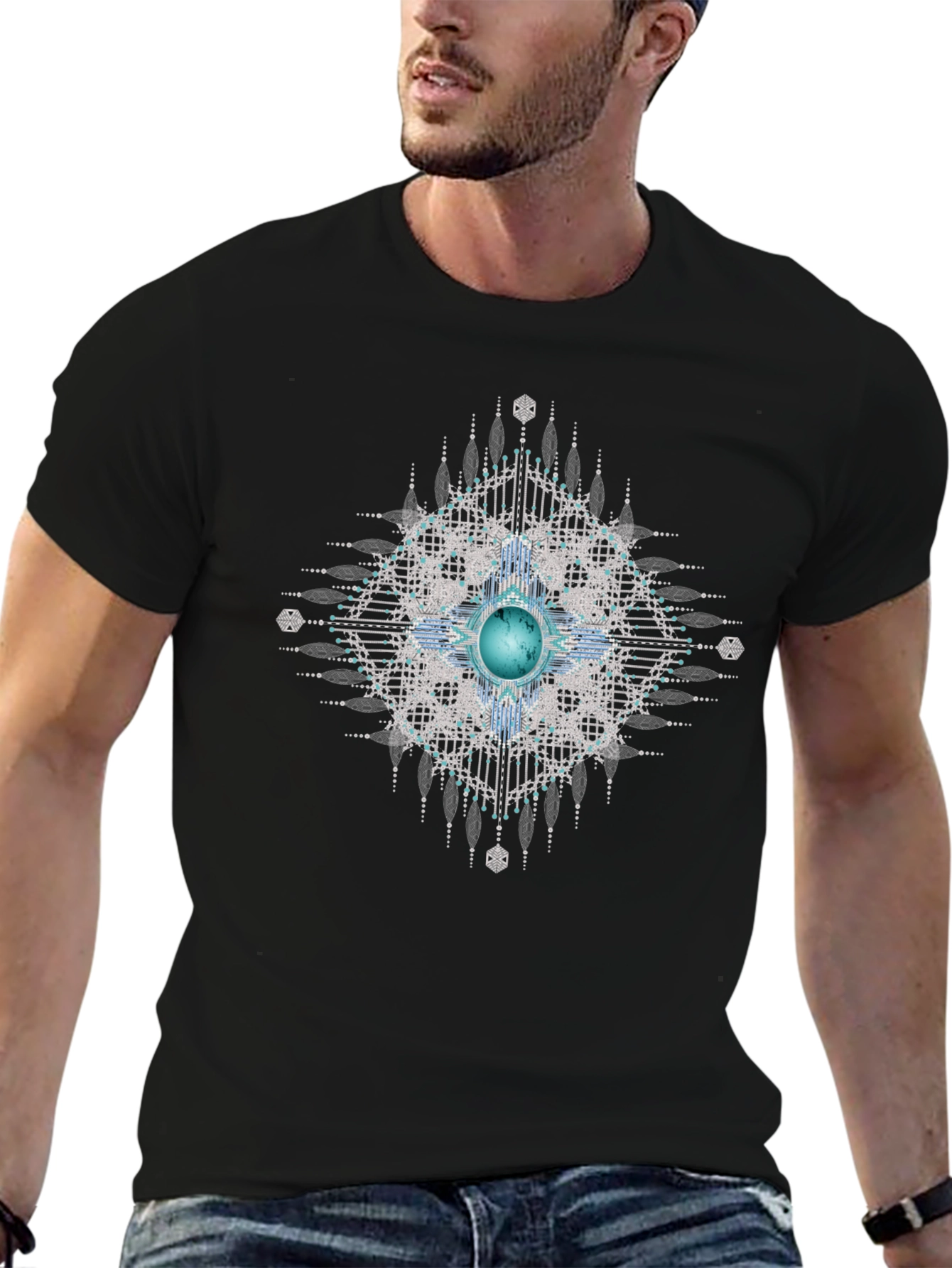 Geometric Gem Black T-Shirt