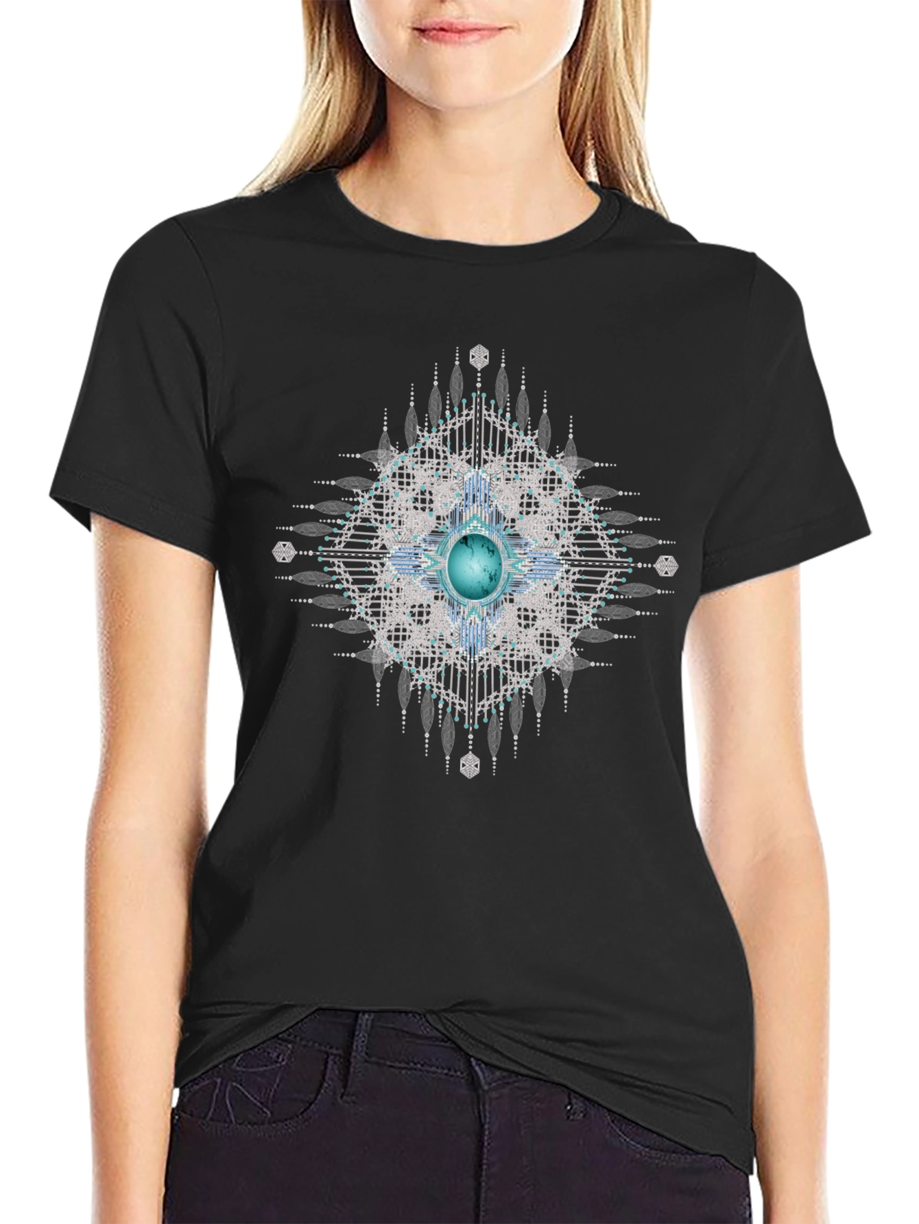 Geometric Gem Black T-Shirt