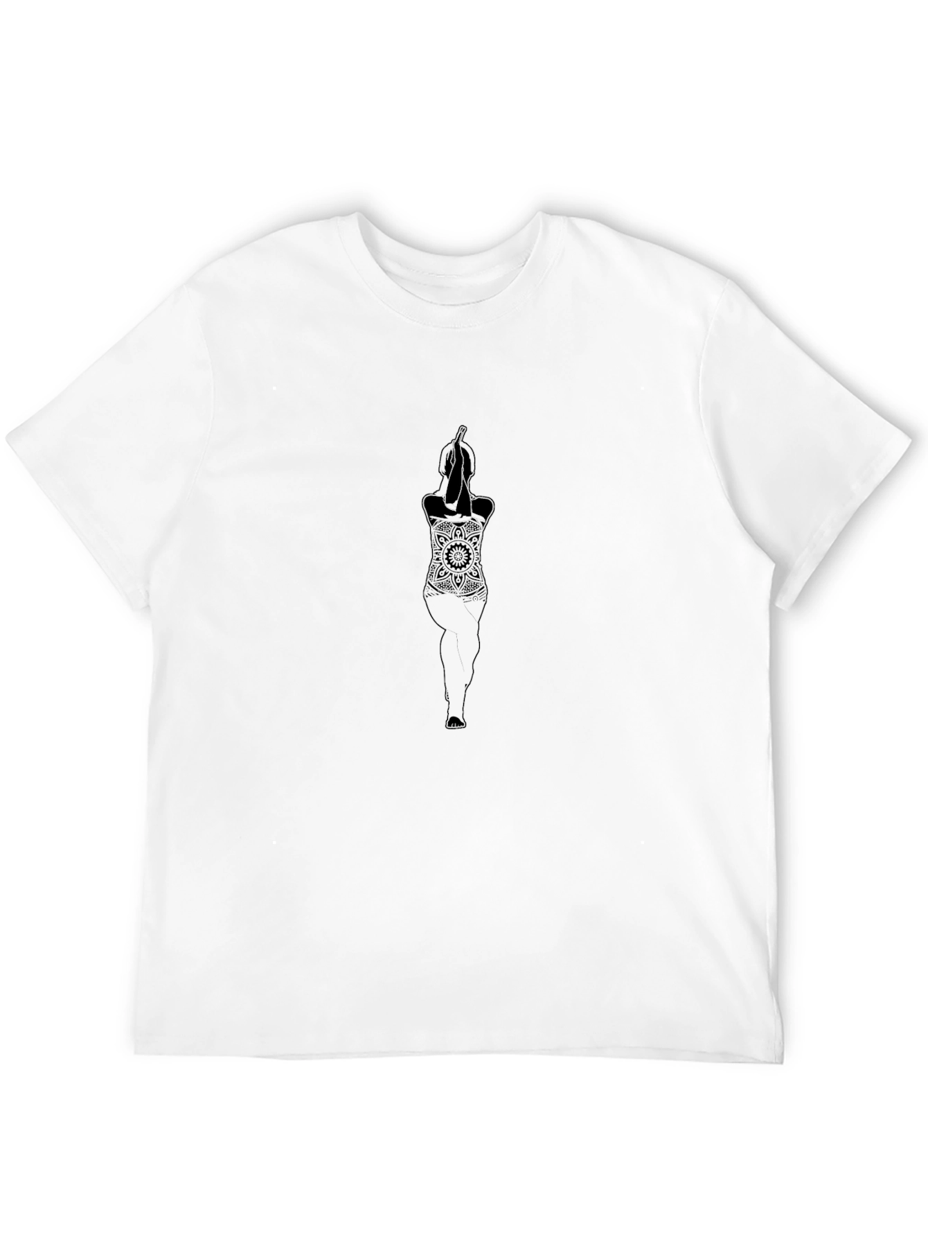Black Yoga Mandala Graphic Tee - Comfort Fit