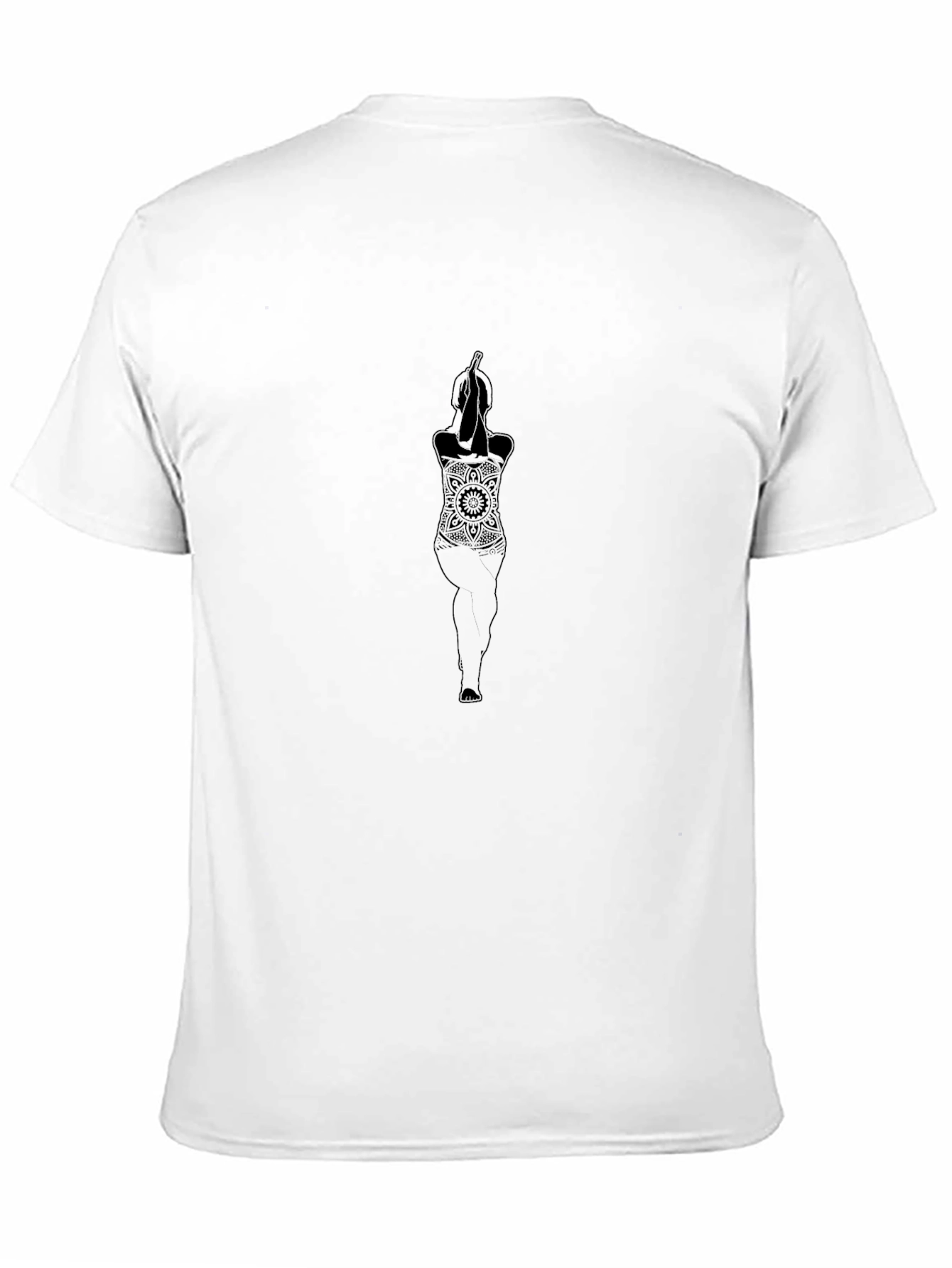 Black Yoga Mandala Graphic Tee - Comfort Fit