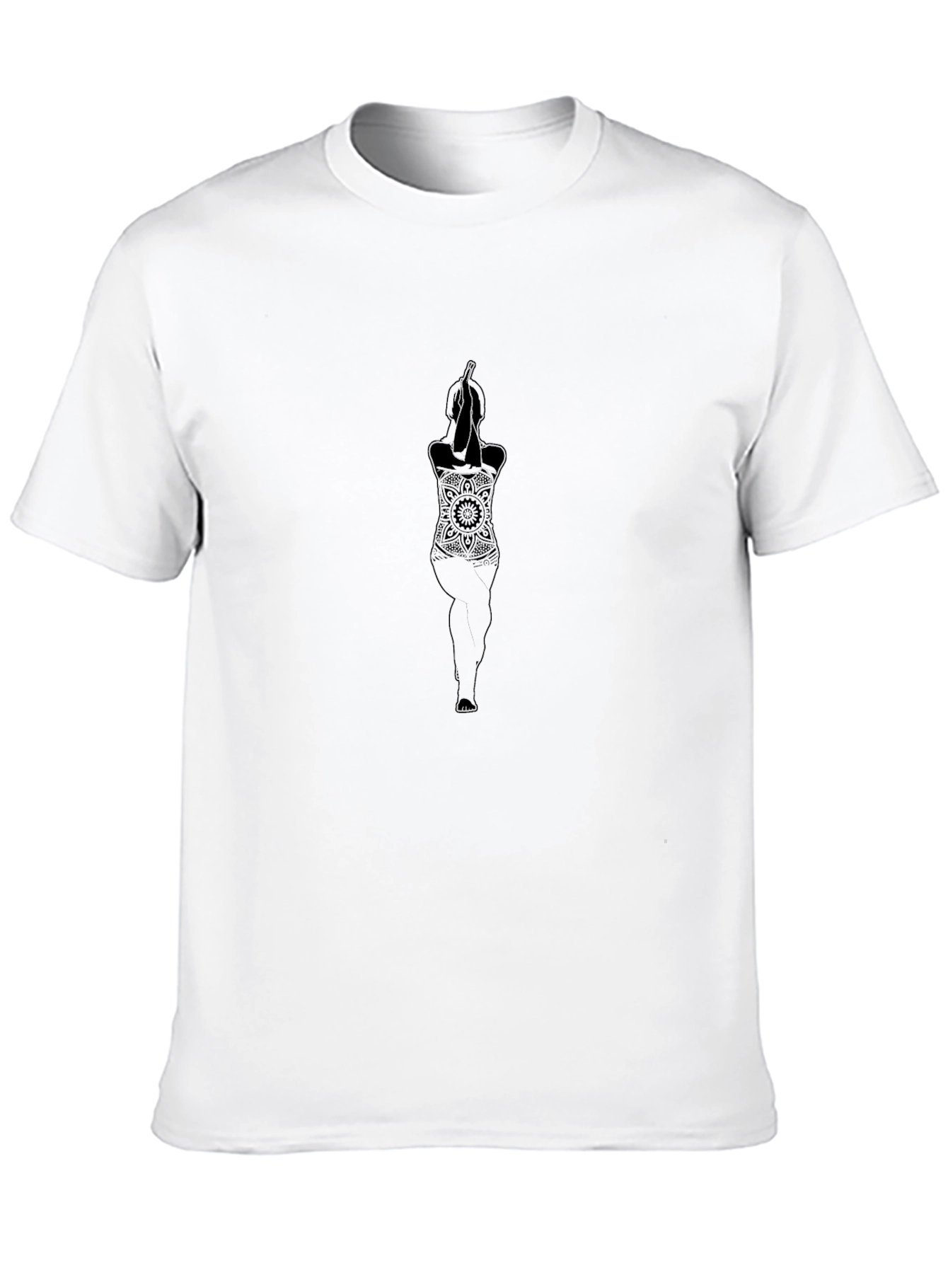 Black Yoga Mandala Graphic Tee - Comfort Fit