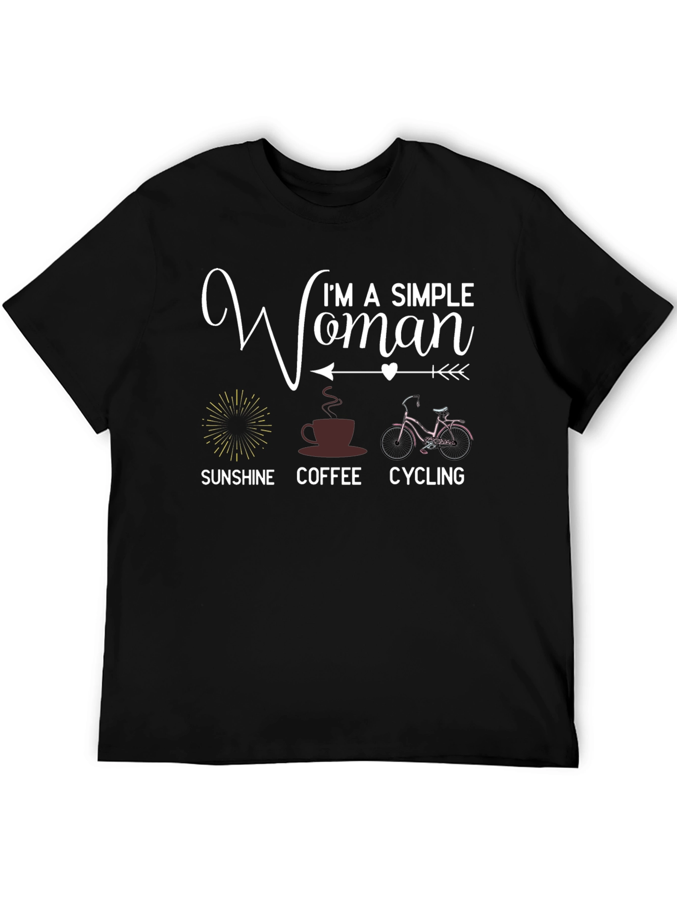 Simple Woman T-Shirt: Sunshine Coffee Cycling