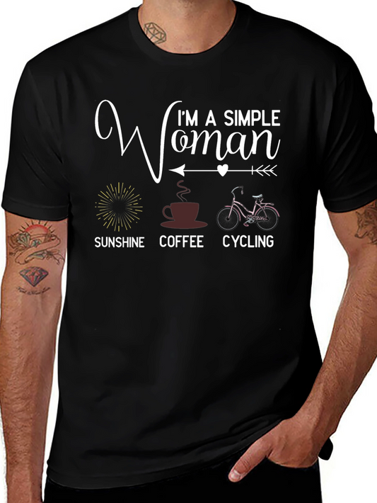 Simple Woman T-Shirt: Sunshine Coffee Cycling